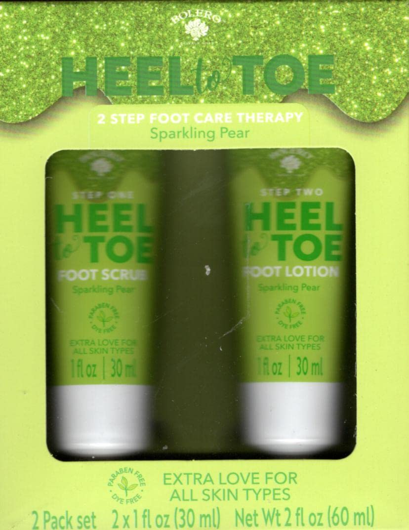 Bolero Beverly Hills Heel to Toe 2 Step Foot Care Sparkling Pear 2 Pack Set Moisturize 2 x 1fl oz. (30ml) 1 Ounce