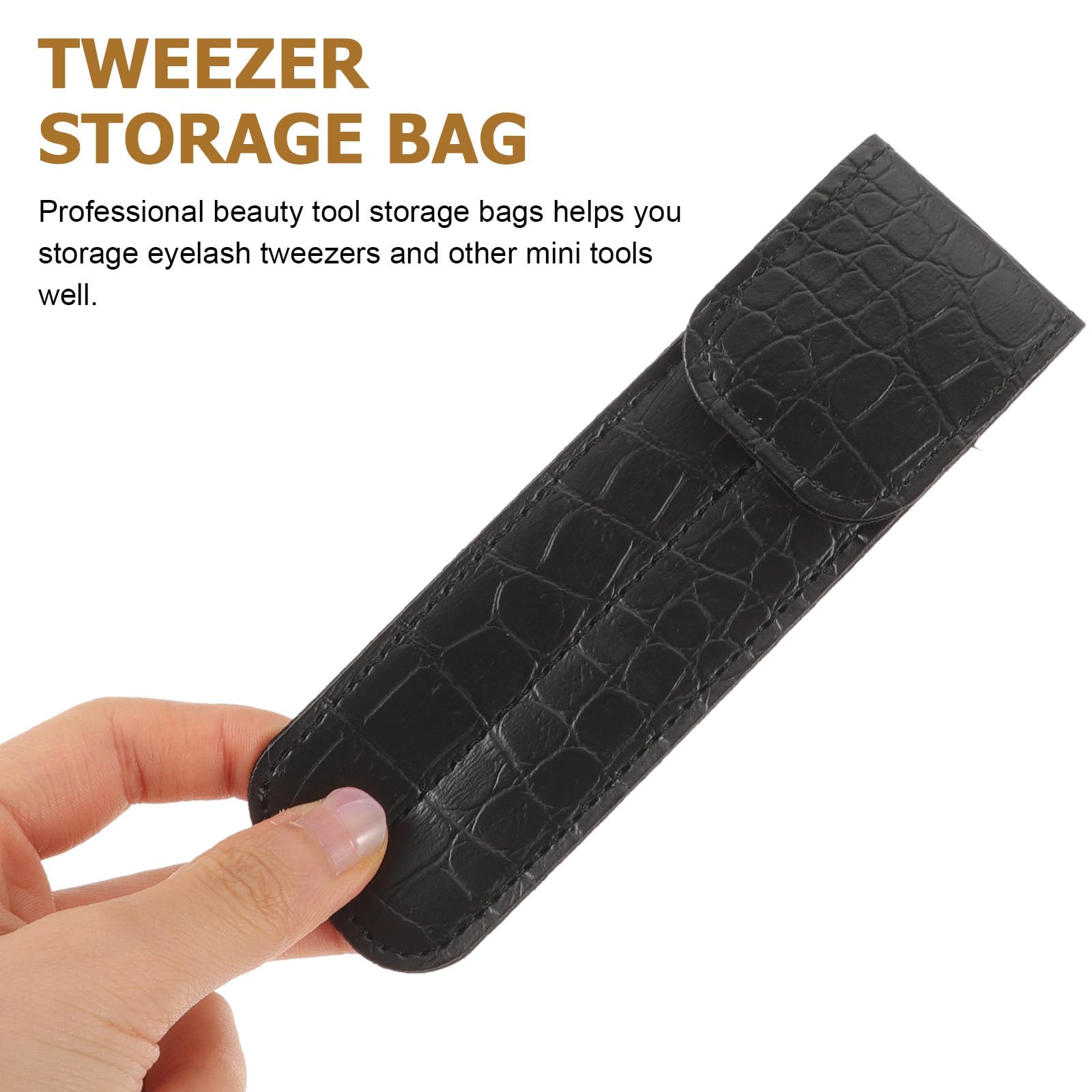 Angoily Magnetic Tool Tweezer Holder Lash Tweezer Lashes Para Uas Nail Art Tools Lash Tool Makeup Organizer Bag Tweezer Case Emp