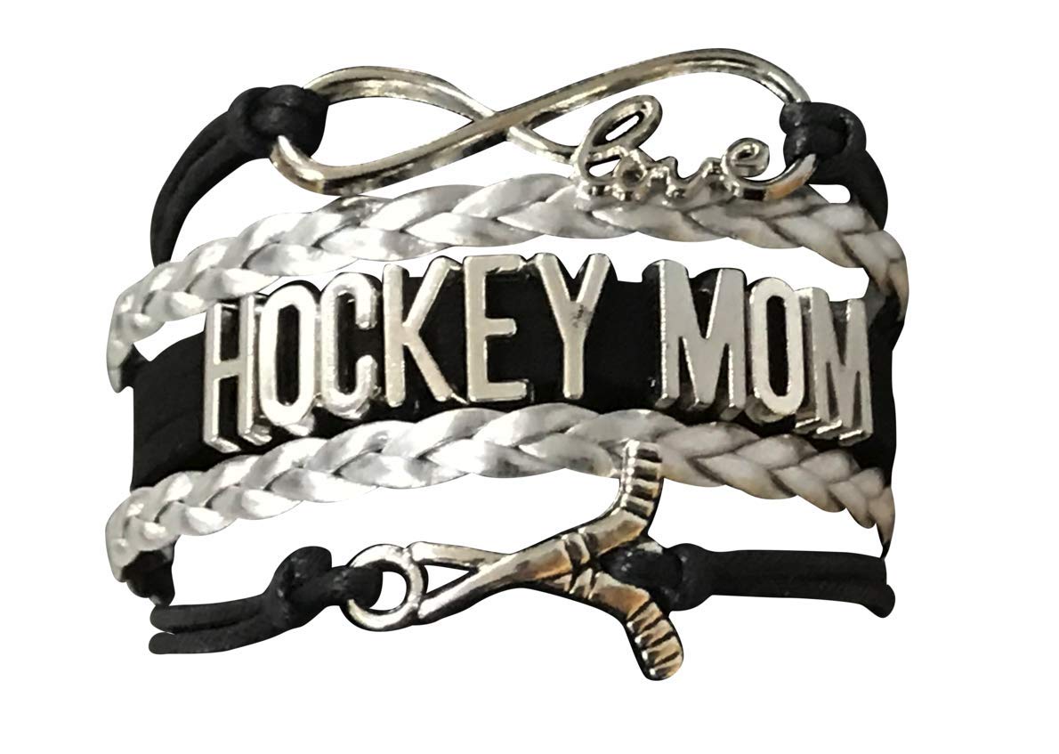 Infinity Collection Hockey Mom Charm Bracelet, Ice Hockey Mom Jewelry, for Moms with Hockey Players