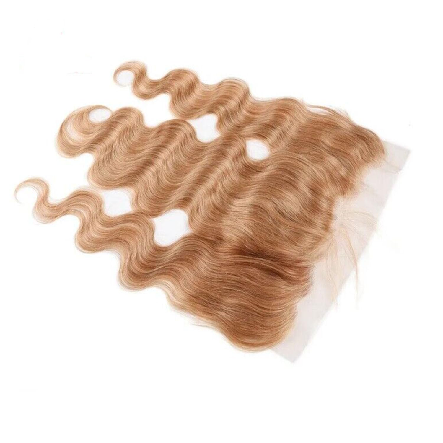 13X4 Frontal Human Hair Blonde Frontal 16 Inch Transparent Lace Ear To Ear Lace Frontal #27 Blonde Body Wave Brazilian Remy Huma