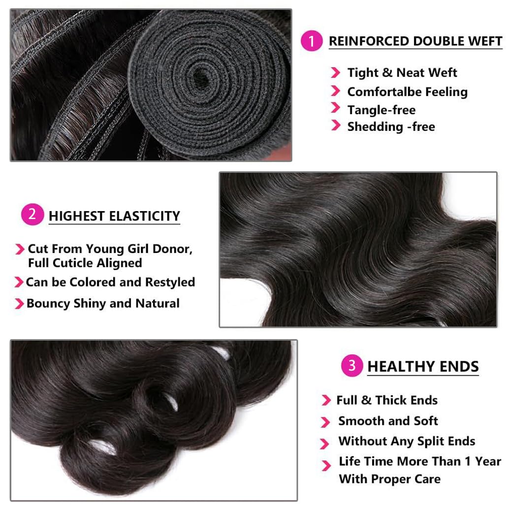 Human Hair Body Wave Bundles 22 24 26 28 Inch Body Wave 4 Bundles Human Hair For Black Women 12A Grade 100% Unprocessed Brazilia