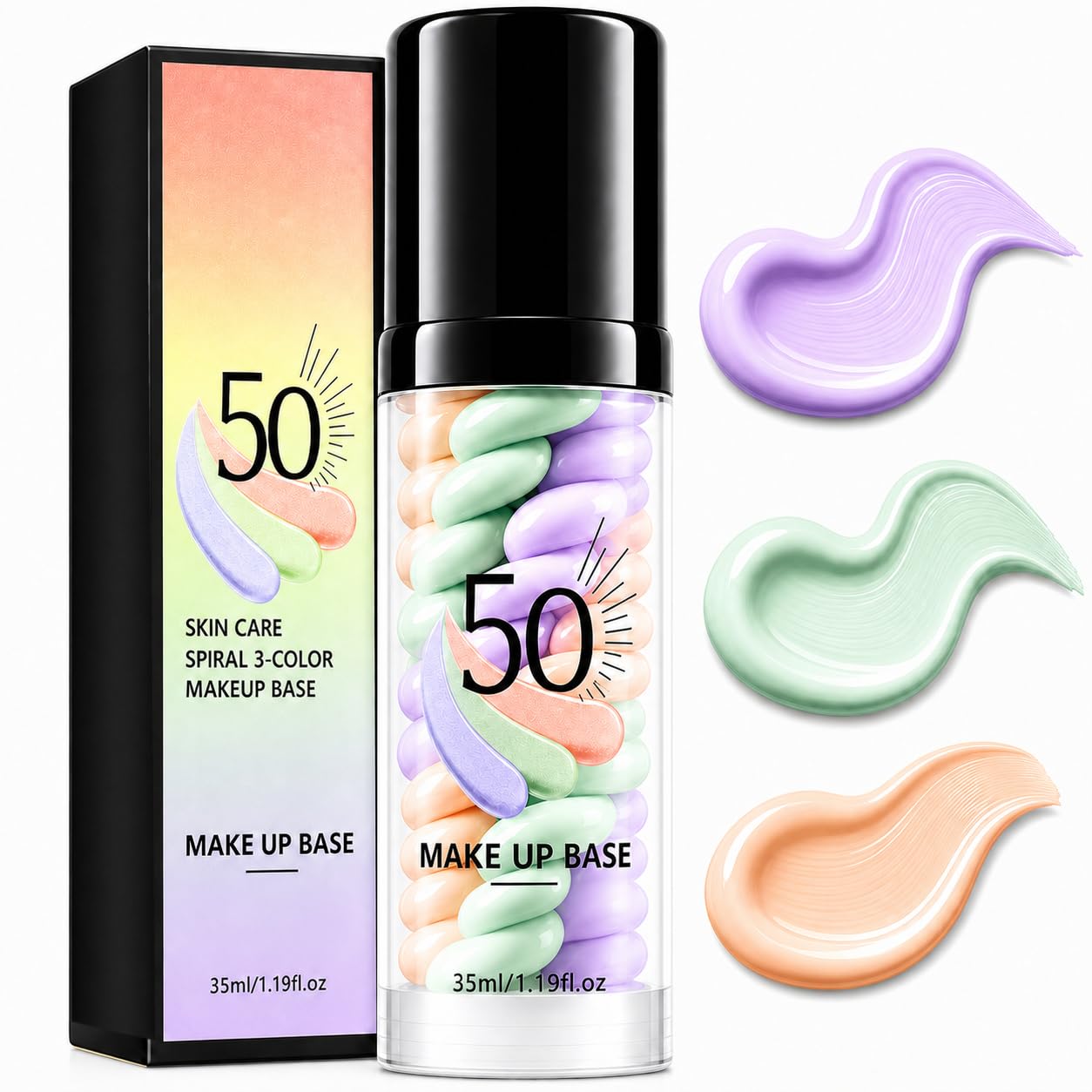 3 in 1 Primer for Face Before Makeup, SPF 50 Sunscreen Isolation Cream, One Step Color Corrector Makeup Base, Oil Control & Mois