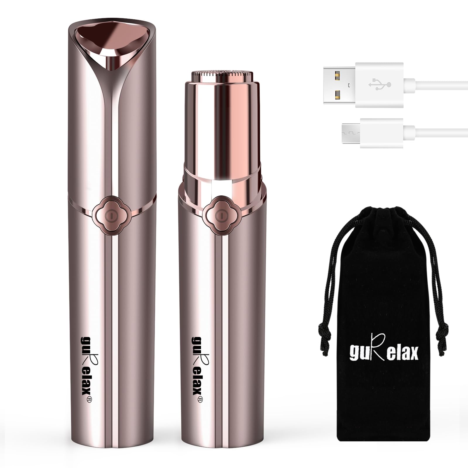 Facial Hair Removal for Women, Rechargeable Painless Facial Hair Remover for Face, Lip, Chin with a Velvet Bag