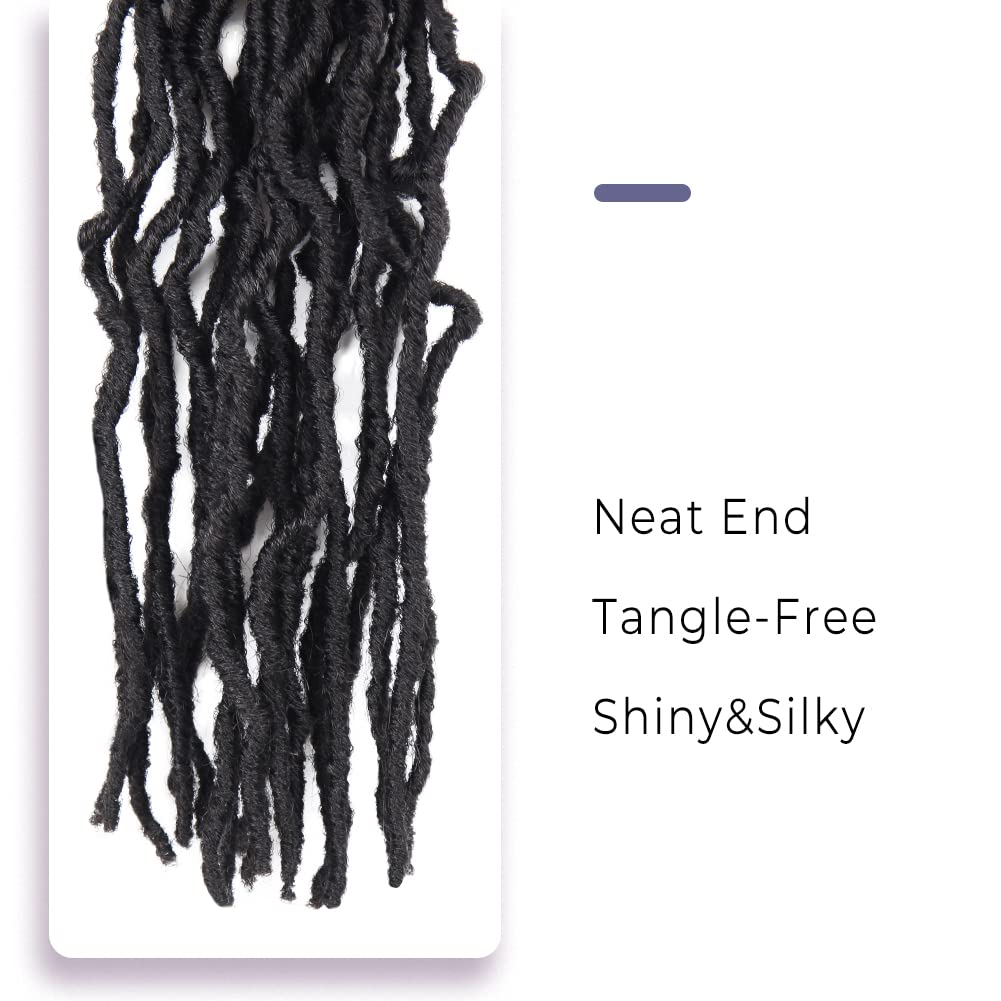 Niseyo 10 Inch Soft Locs Short Pre-looped New Faux Locs Crochet Hair 6 Packs (10 Inch, 2#/Off Black)