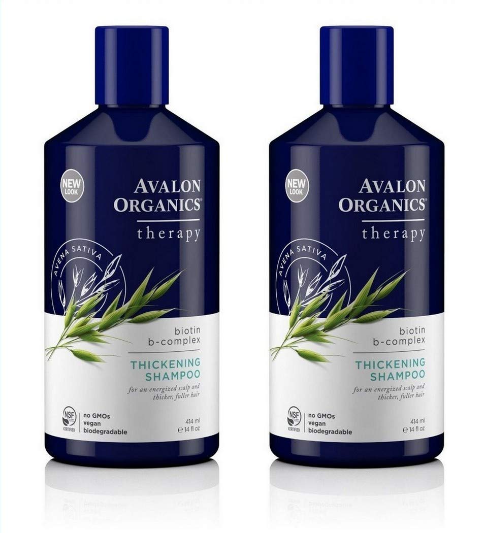 Avalon Organics Biotin B-Complex Thickening Shampoo, 14 Fluid Ounce (Pack of 2)