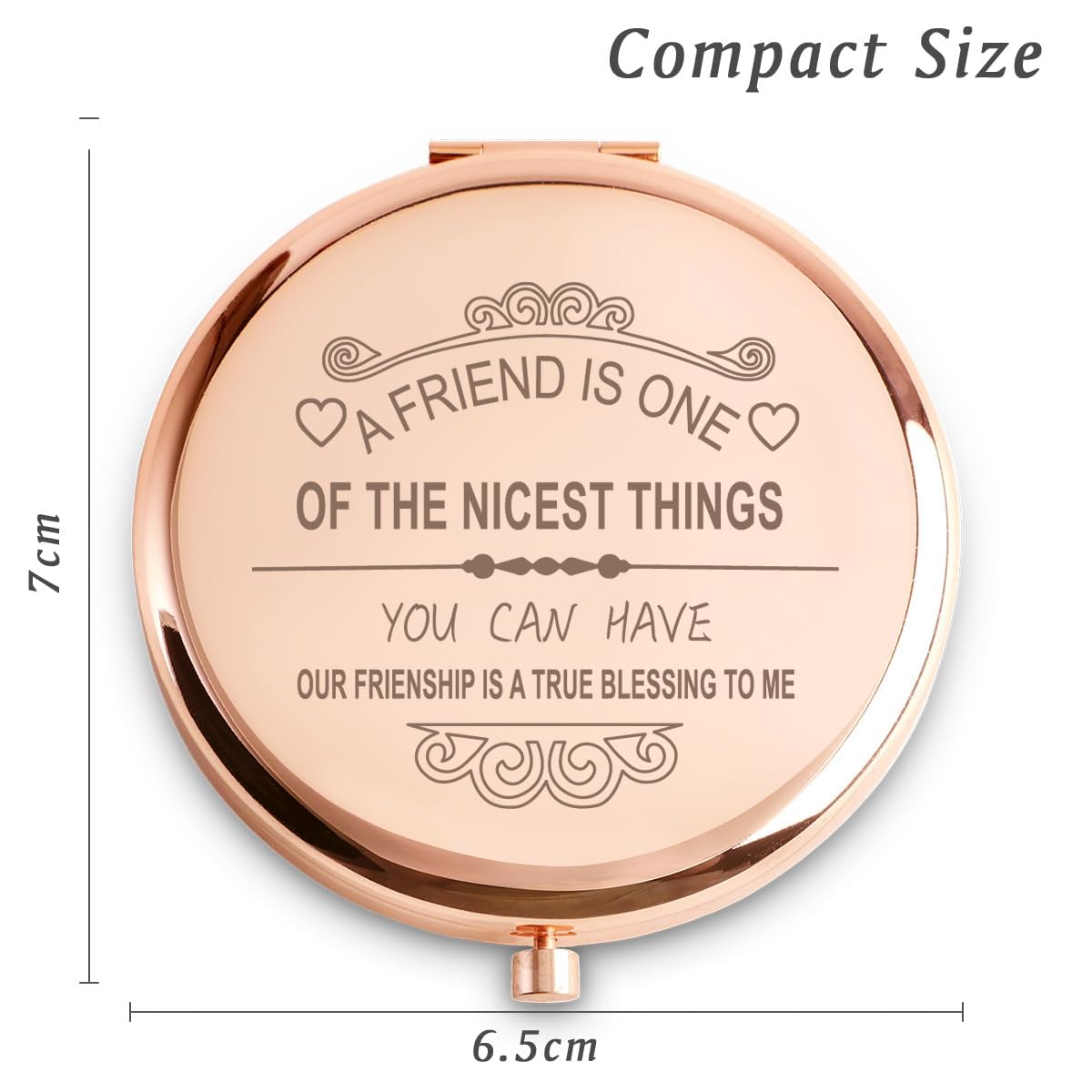 Mllxx Personalized Compact Mirrors Basket Stuffers, Inspirational Gifts For Women Girls Her Friends Niece Daughter Sister Mom Wi