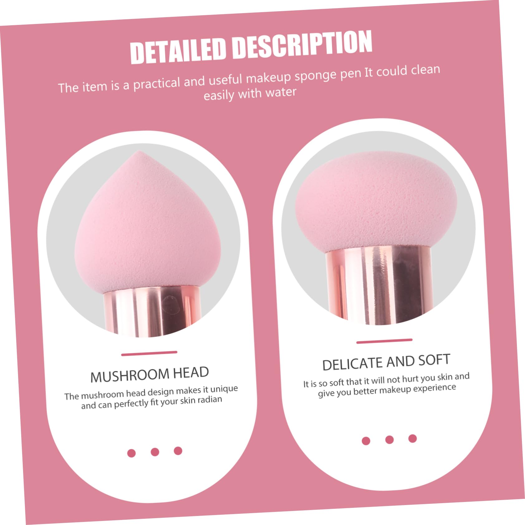 SHERCHPRY 3Pcs Makeup Sponge Brush, Makeup Blender Sponges for Foundation, Professional Purple Make Up Sponge with Handle, Cosme