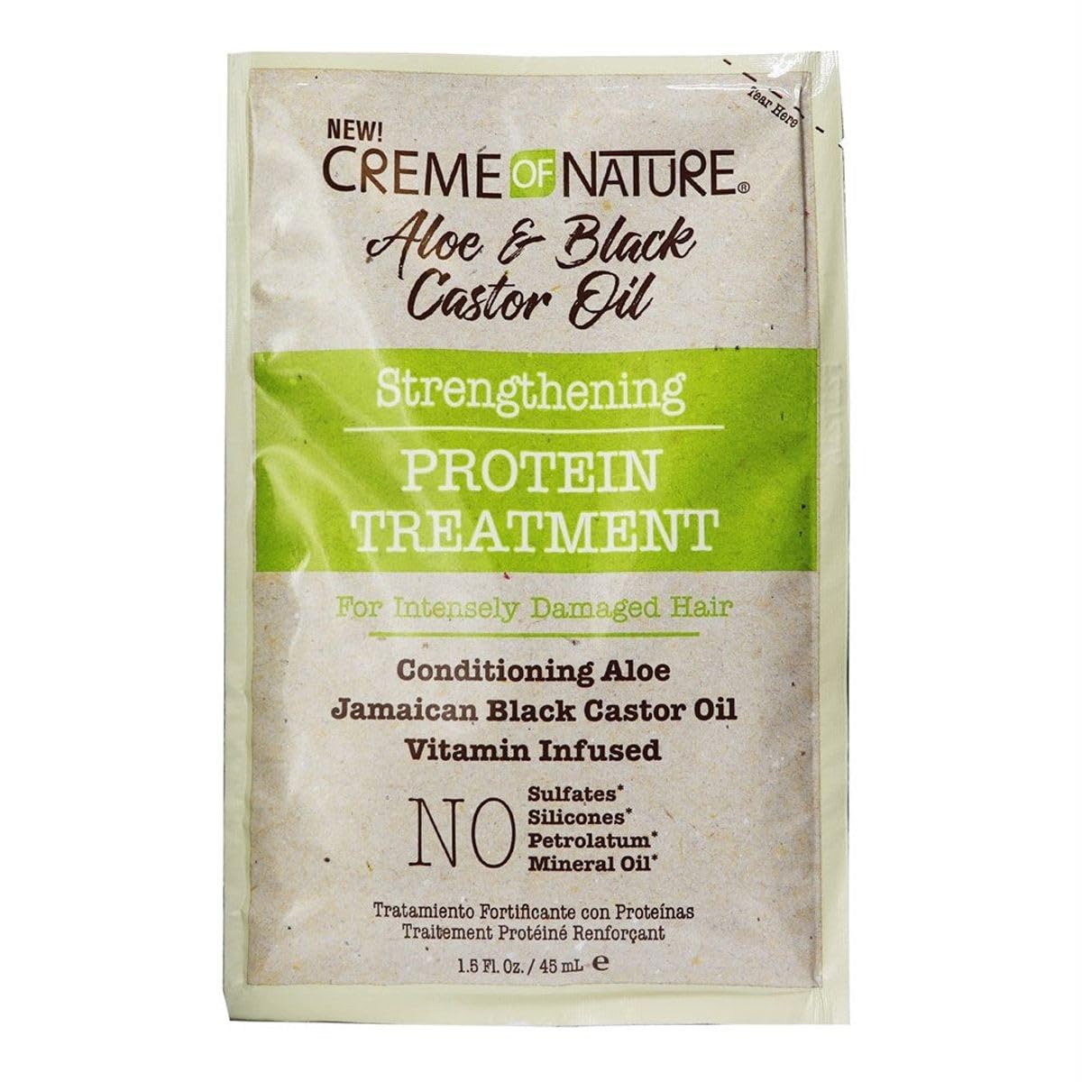 Protein Treatment by Creme of Nature, With Aloe Vera Juice, Jamaican Black Castor Oil, 1.5 Oz