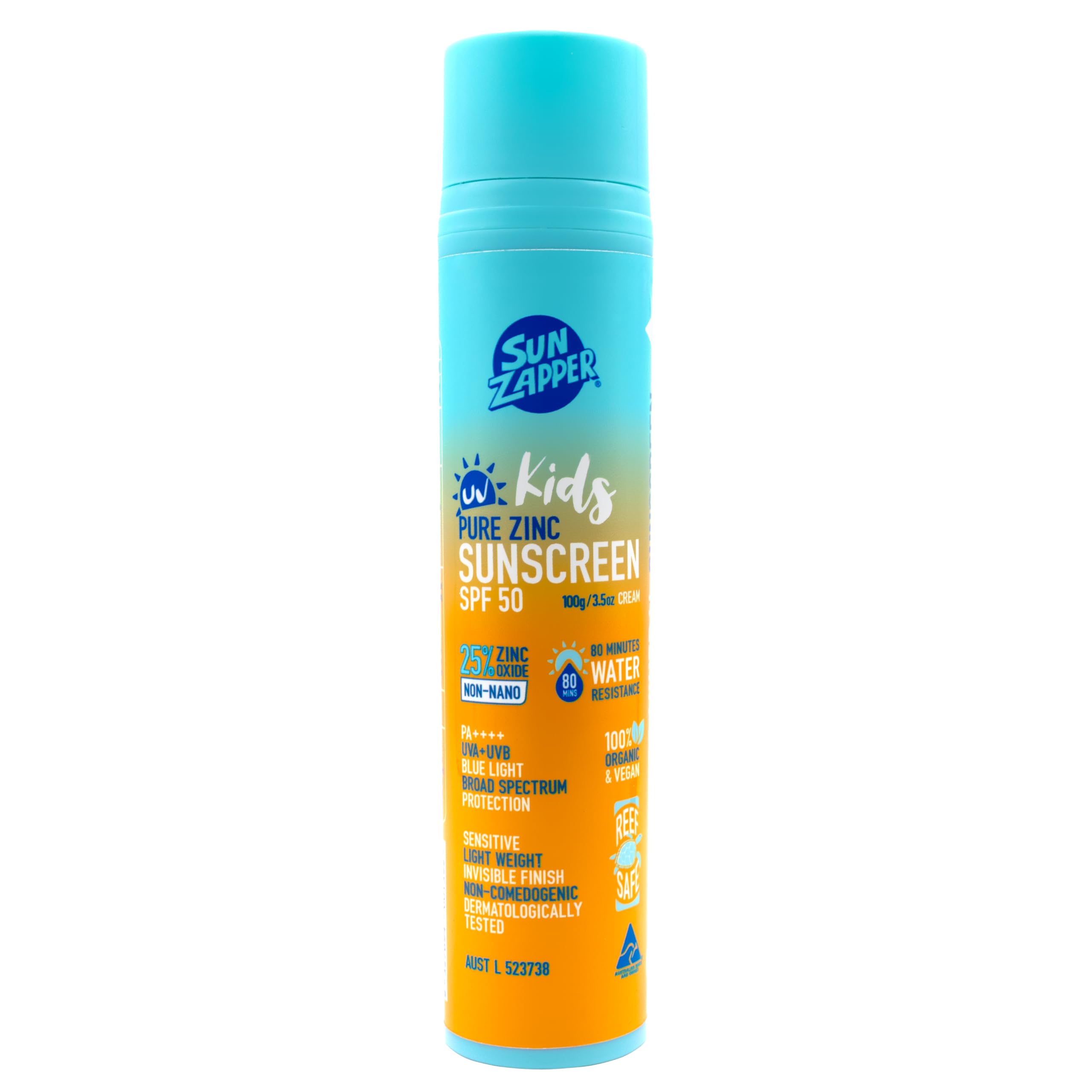 Sun Zapper Kids Pure Zinc Sunscreen SPF 50 Pump 100g