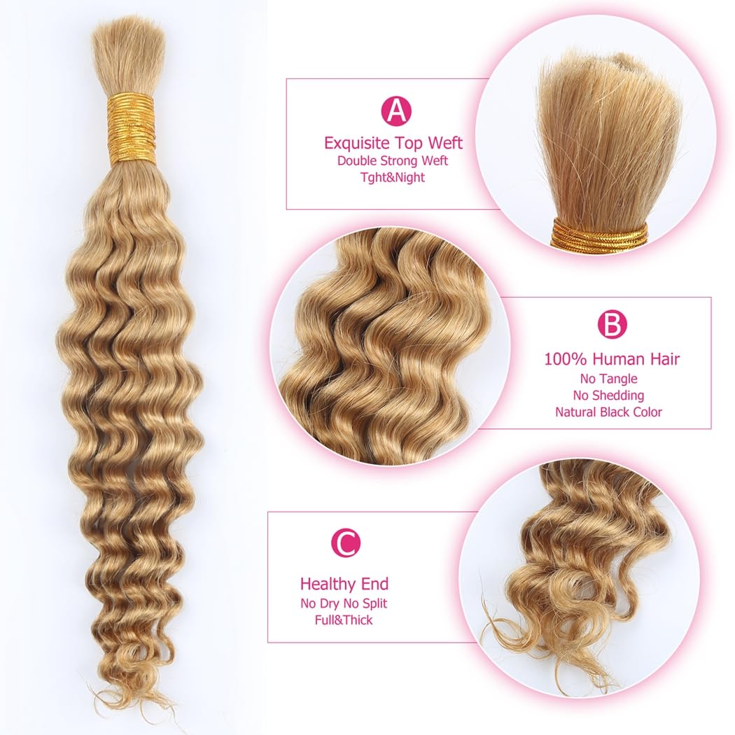 Odir Deep Wave Bulk Human Hair For Braiding No Weft 100% Unprocessed Brazilian Curly Braiding Human Hair Extensions Wet And Wavy