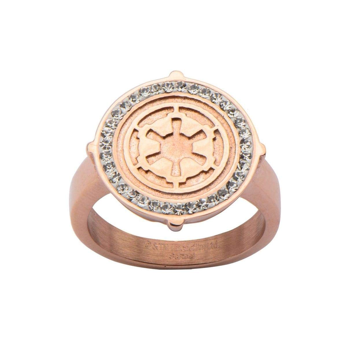 Animewild Star Wars Galactic Empire Women's Rose Gold Stainless Steel Ring Size 7