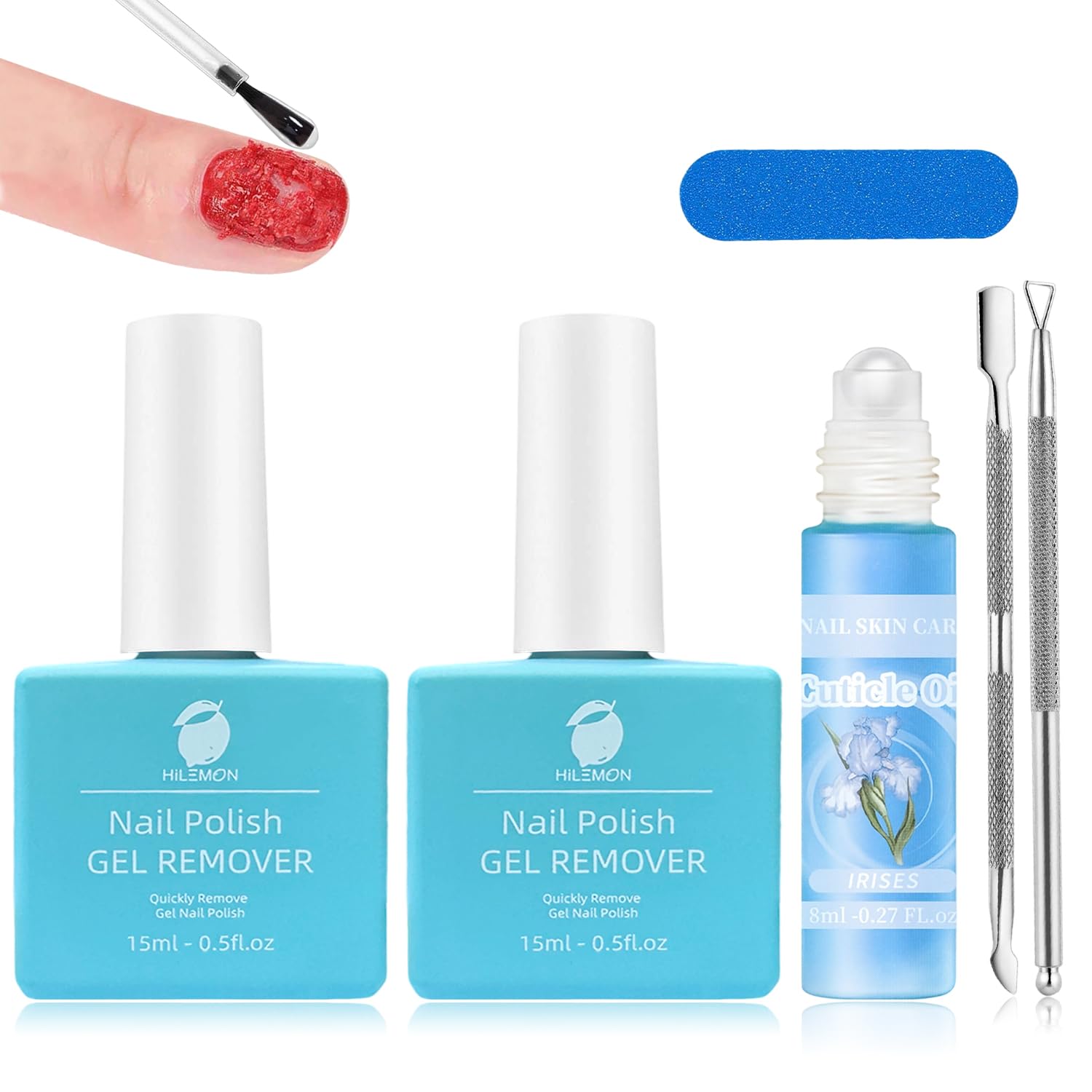 Quick Gel Nail Polish Remover, Easy Remove Gel Polish in 3 Minutes, No Need Soaking or Wrapping, Gel Remover for Nails, 15ml 2PC