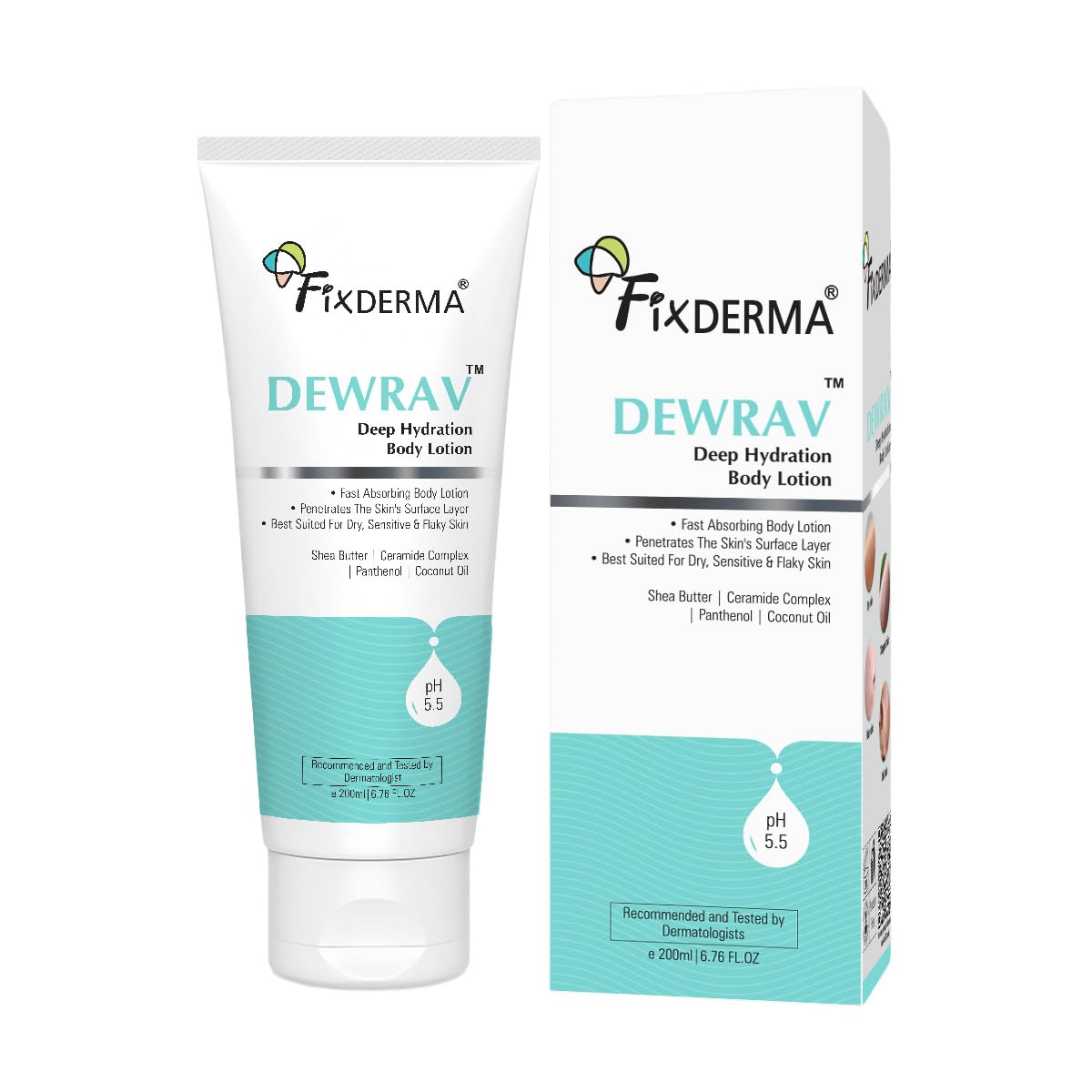 Fixderma Dewrav Deep Hydrating Body Lotion With Ceramide & Shea Butter | Moisturizer For Dry Skin | Body Lotion For Women & Men 