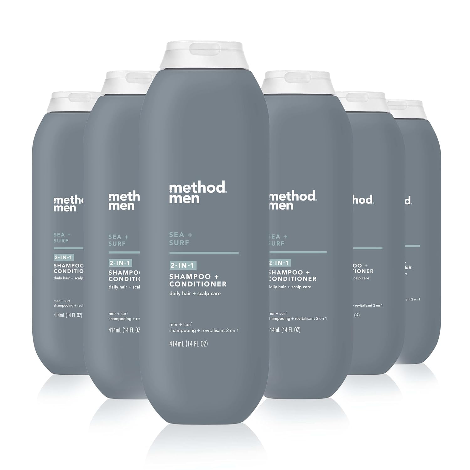 Method Men 2-in-1 Shampoo + Conditioner; Sea + Surf; Pack Of 6; Sea & Surf; 6 Count