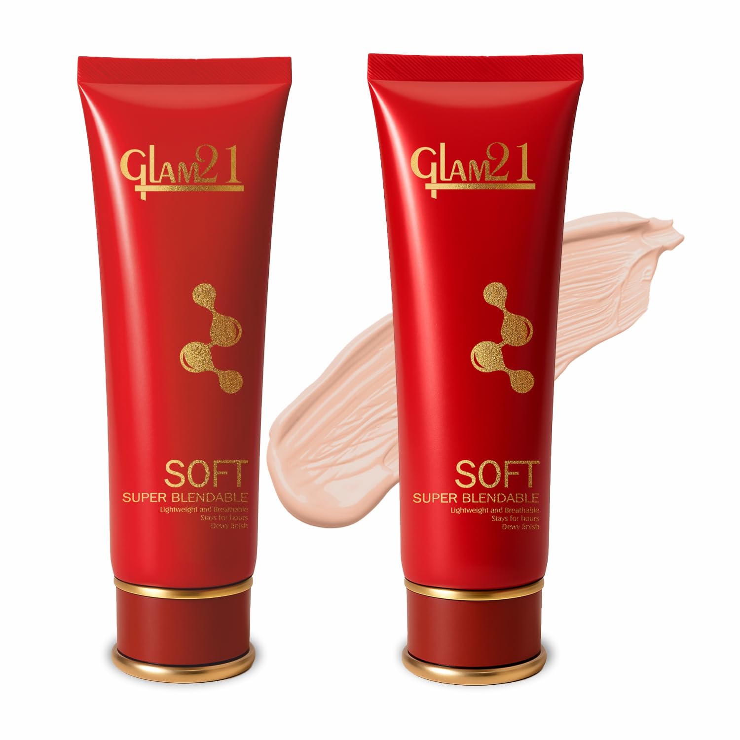 Glam21 Blendable Tube Foundation | Lightweight, Buildable Coverage | Hides Dark Spots & Fine Lines | Smooth Finish | 6 Shades Fo