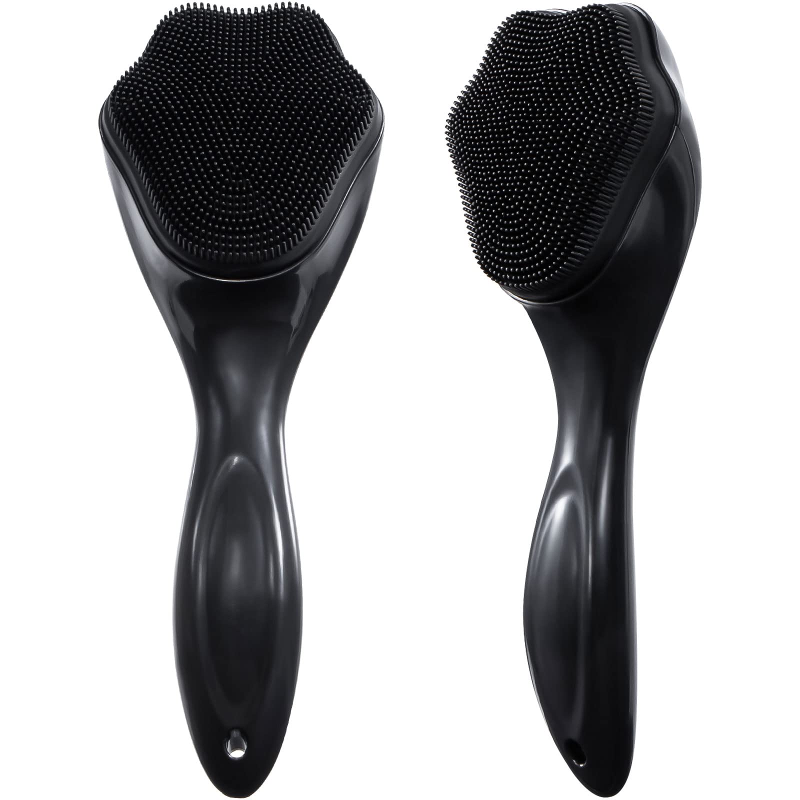 Silicone Face Scrubber Exfoliating Brush 2 Pack For Men, Beomeen Manual Handheld Facial Cleansing Brush Blackhead Scrubber, Soft