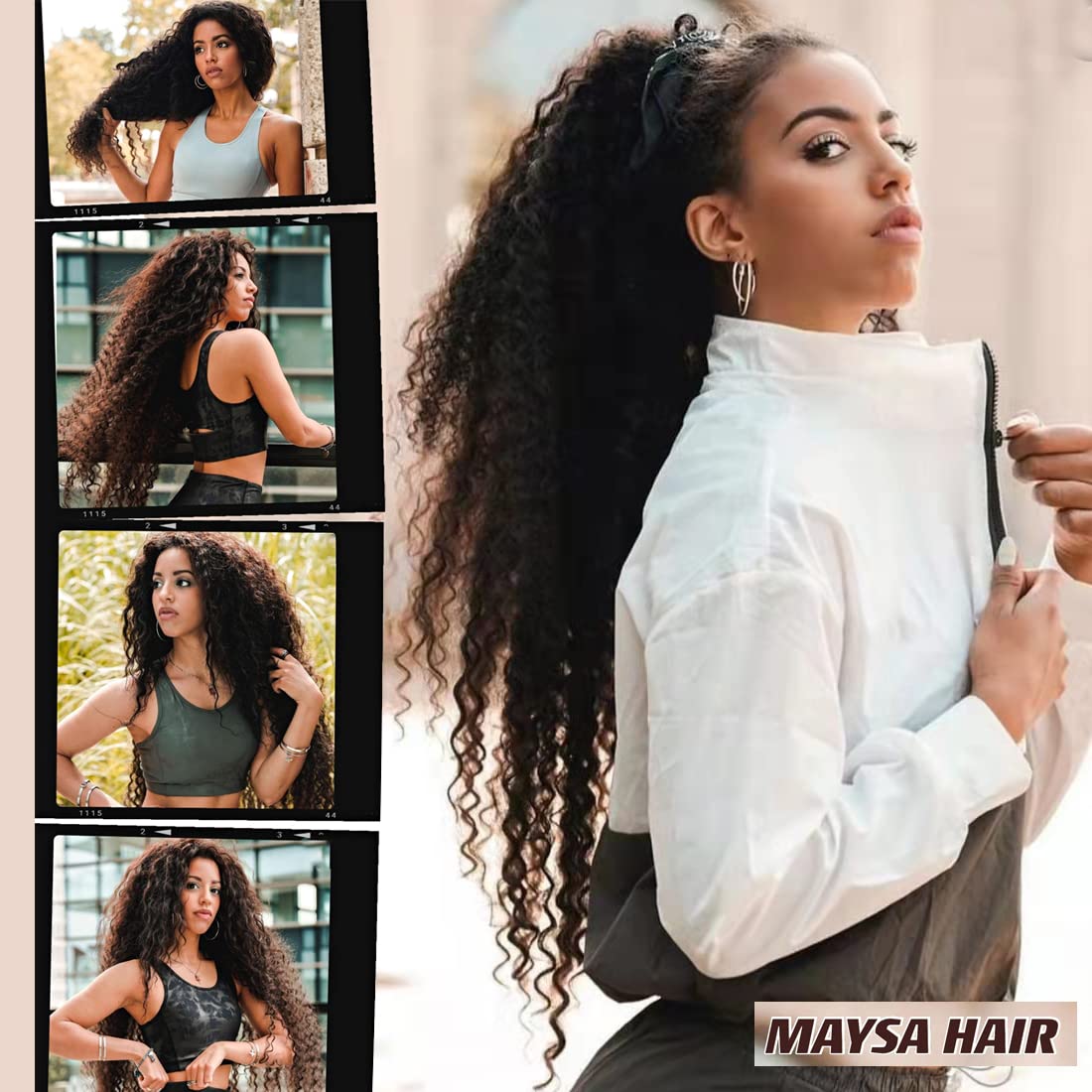 Curly Braiding Crochet hair 30inch, Ocean Wave Crochet Hair Extensions, Soft Synthetic Crochet Hair Extensions for Black Women 6