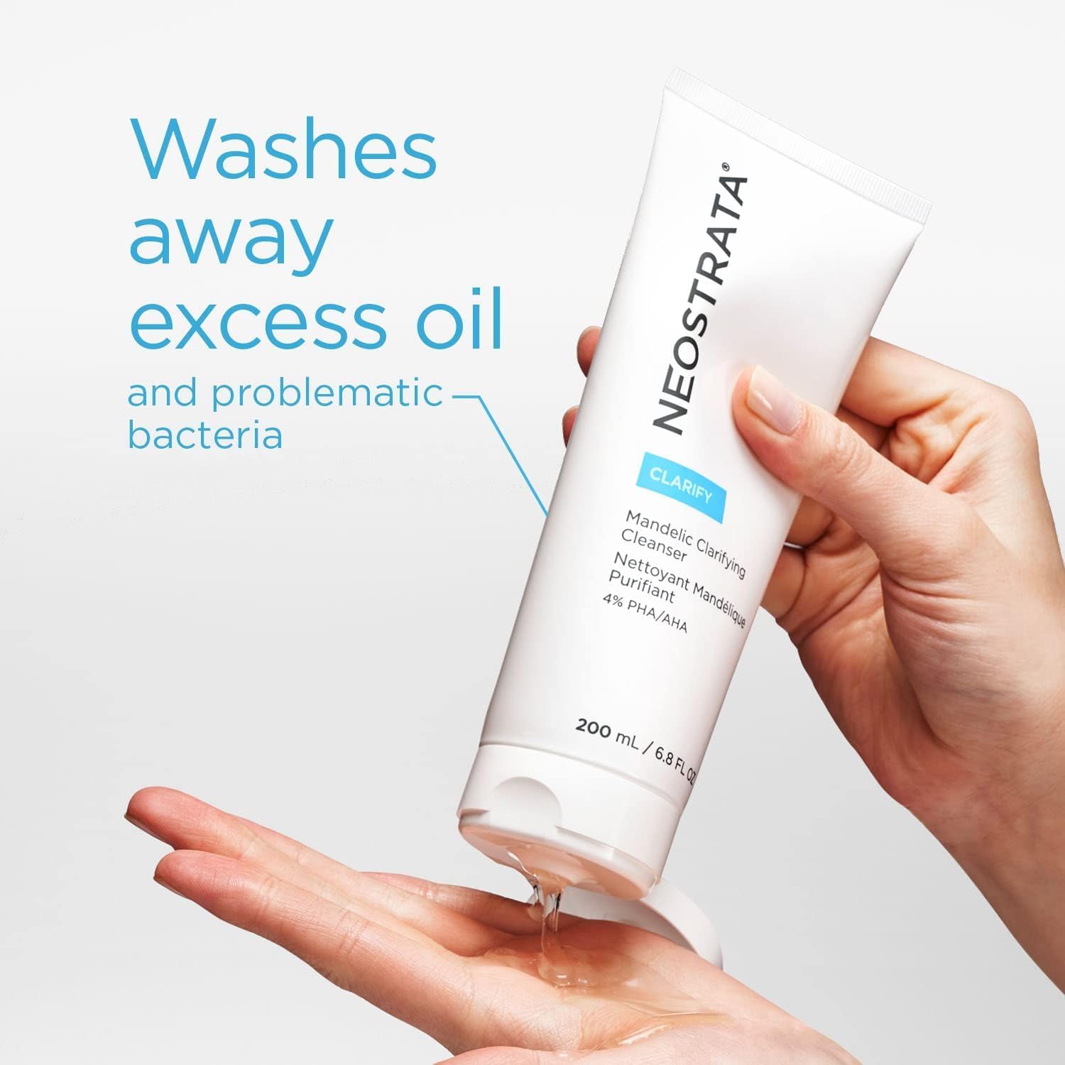 NEOSTRATA Mandelic Clarifying Cleanser Gel Facial Wash for Oily Skin with Salicylic Acid Soap-Free Fragrance-Free, 6.8 Fl Oz (Pa