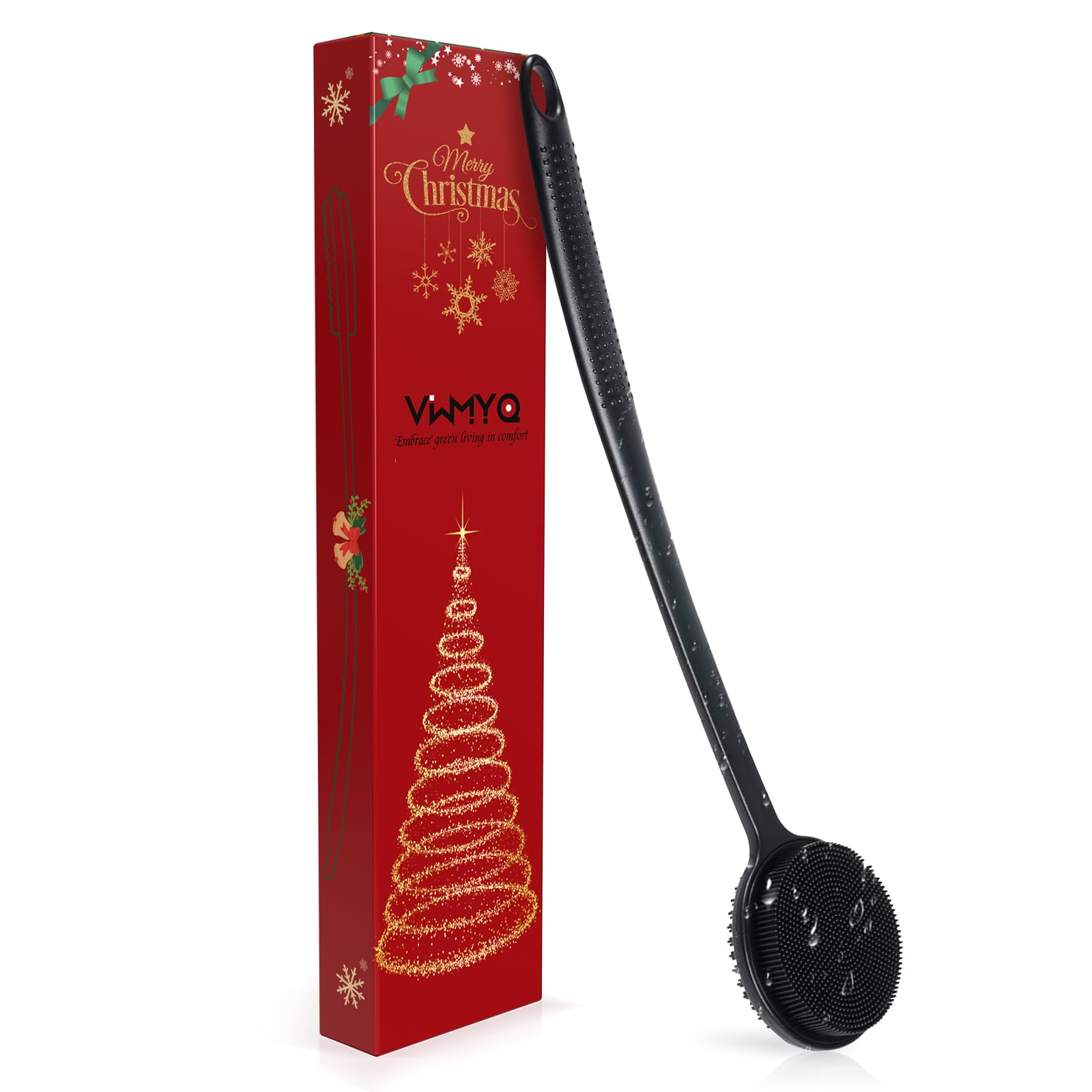 Vwmyq Silicone Back Scrubber For Shower, 17In Lengthen Long Handle Body Brush, Double Sided Shower Brush For Shower Exfoliating