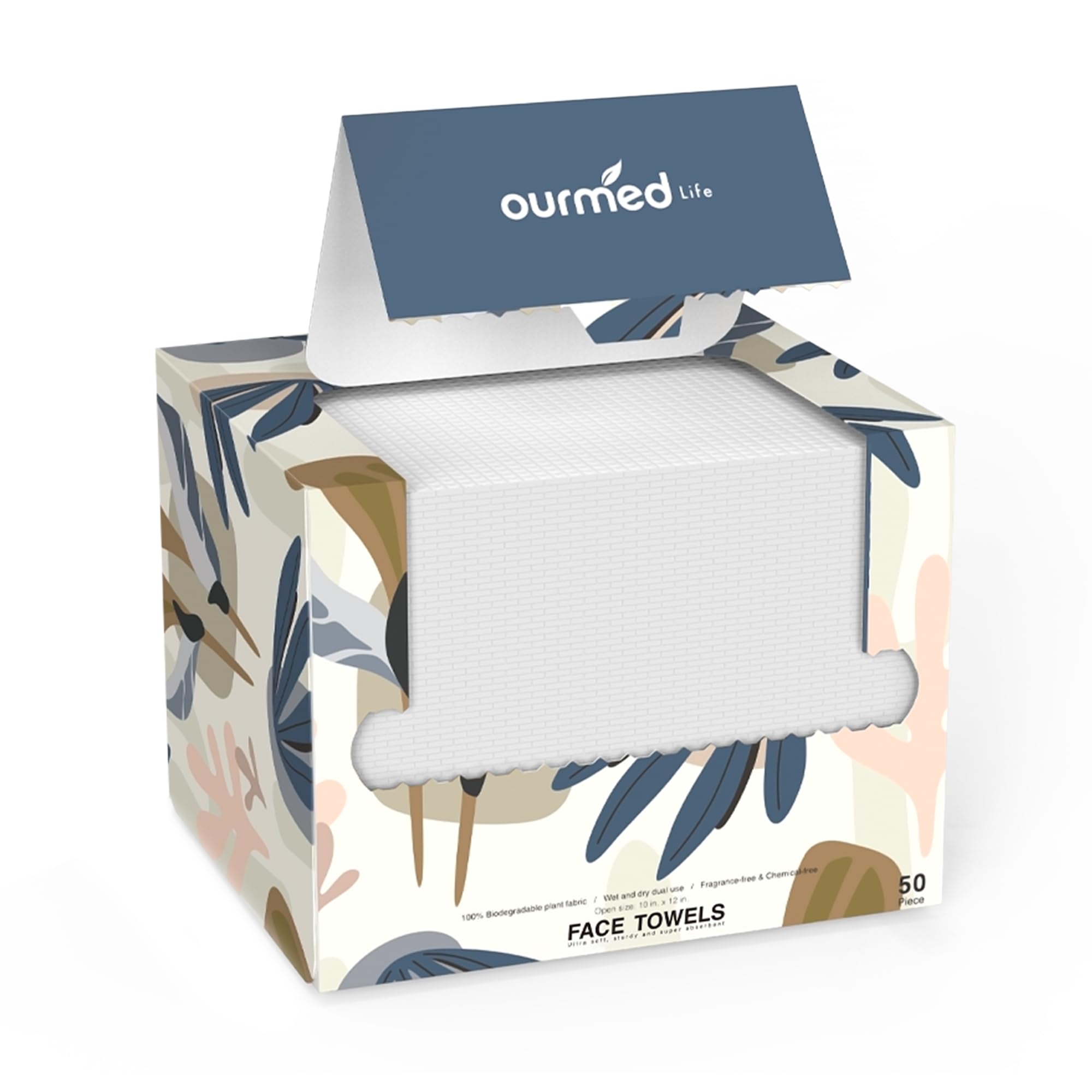 ourmed life Disposable Face Towel | Lint-Free Biodegradable Towels | Face Clean Dry Makeup Remover Wipes | Super Soft & Thick fo
