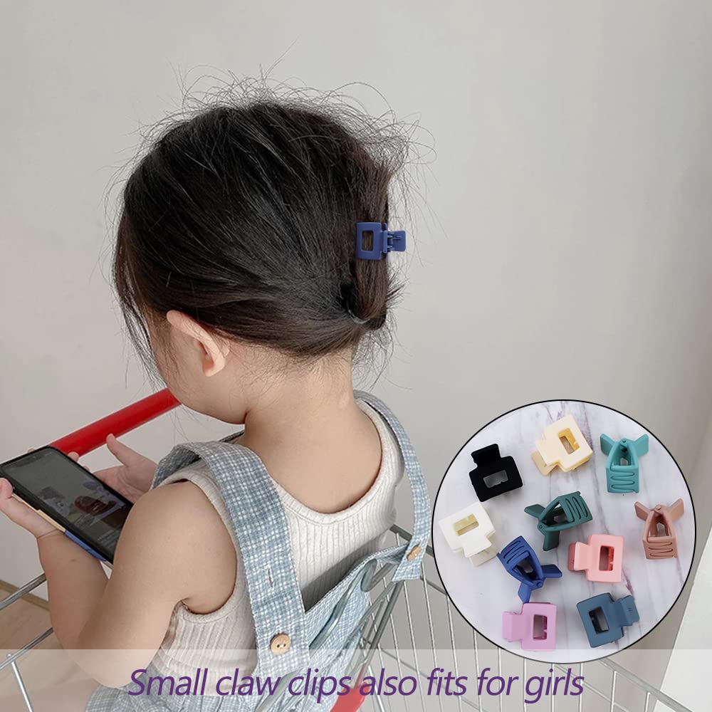 Ahoney 10Pcs Small Hair Claw Clips For Women Girls - Mini Matte Tiny Hair Clips For Thin Thick Medium Hair, Cute Jaw Barrettes W