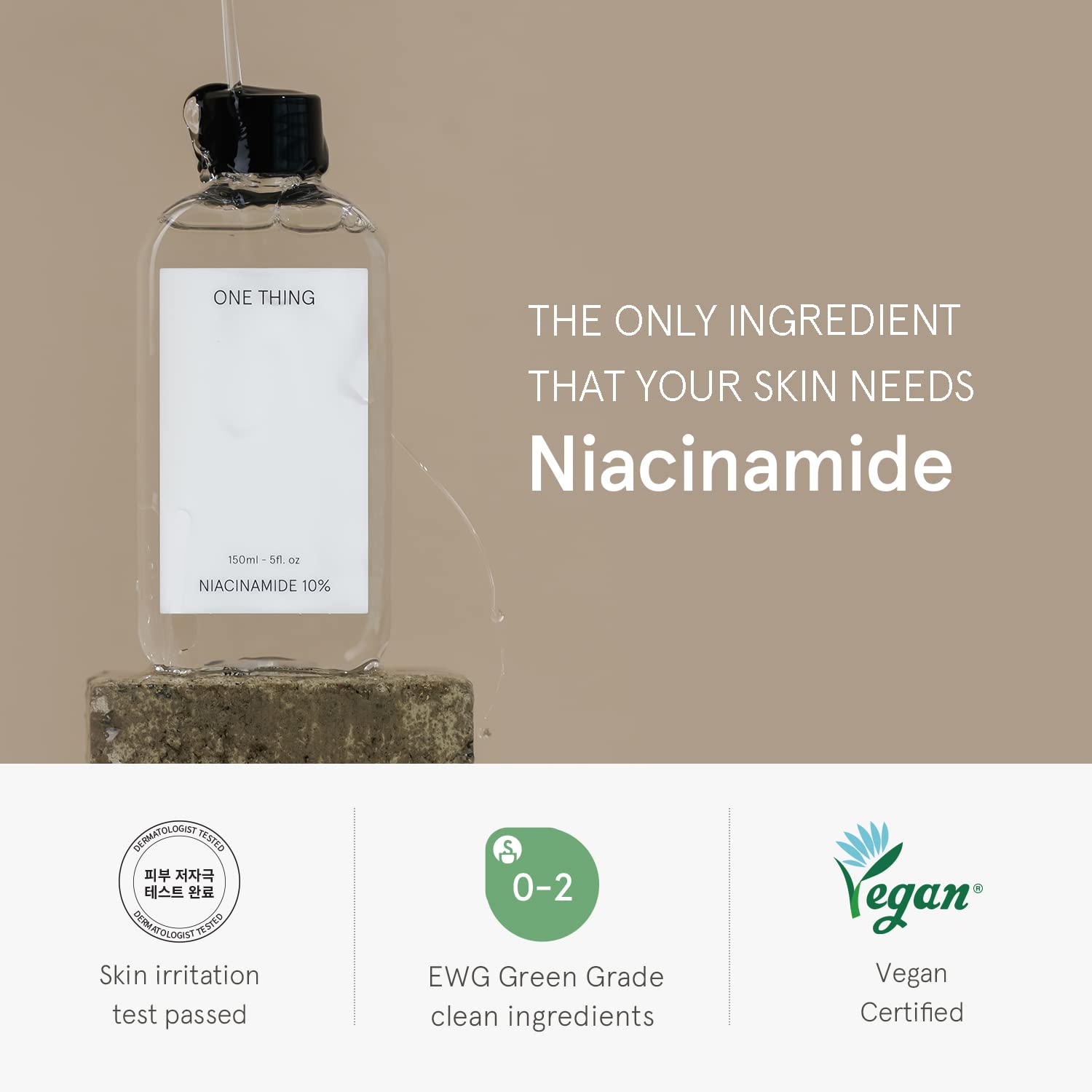 One Thing Niacinamide 10% Toner 5.07 Fl Oz | Vitamin B3 Hydrating Revitalizing Soothing Facial Daily Essence Dull, Oily Skin | D