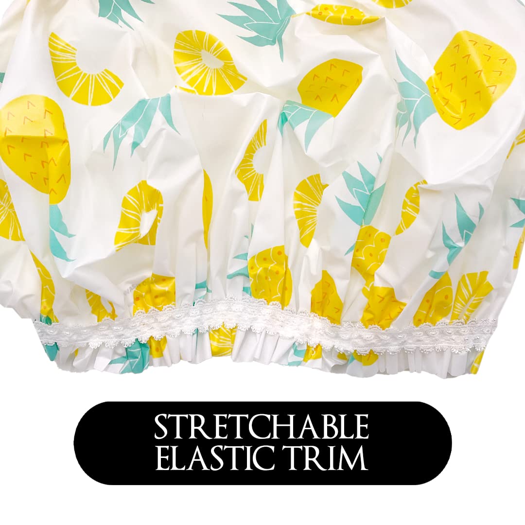 Reusable Vinyl Shower Cap & Bath Cap, Frosted Peva Elastic Stretch Hem. Multi-Use Waterproof Stretchy Hair Cap For All Hair Leng