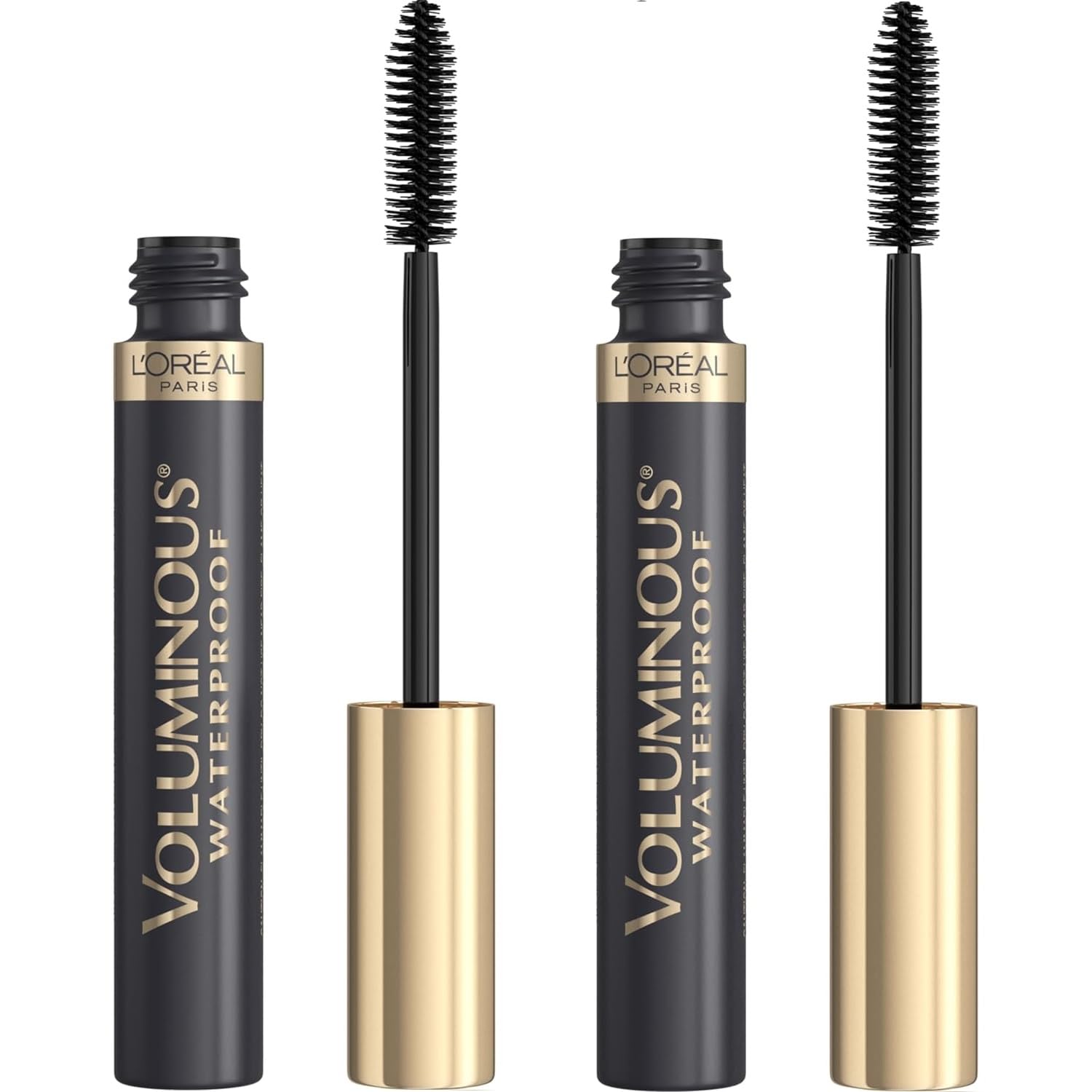 LOr  al Paris Makeup Voluminous Original Waterproof Mascara, Black, 0.28 Fl Oz (Pack of 2)