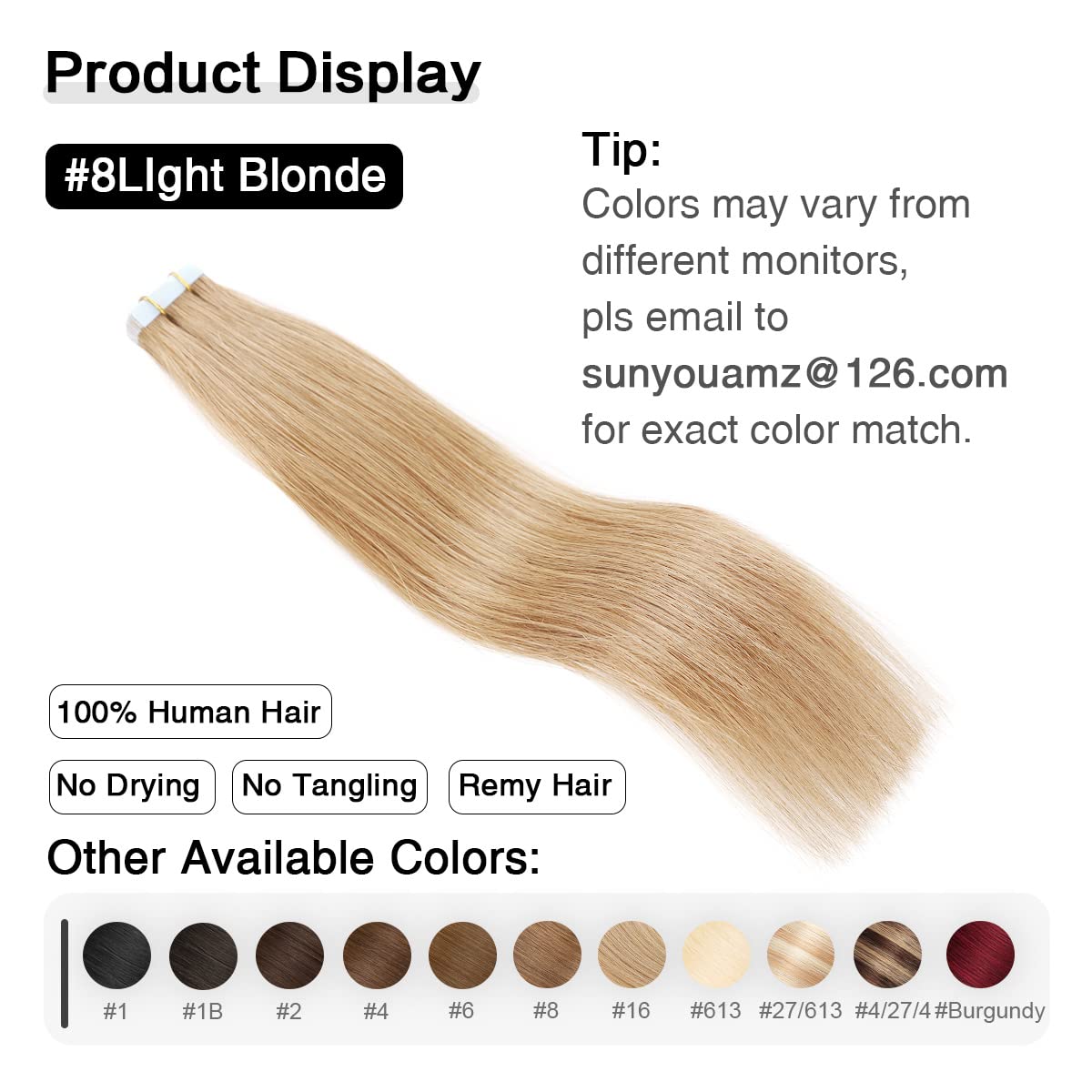 Suyya Tape In Hair Extensions Human Hair 50G/Pack 20Pcs Straight Seamless Skin Weft Tape In Real Human Hair Extensions(20Inch 16