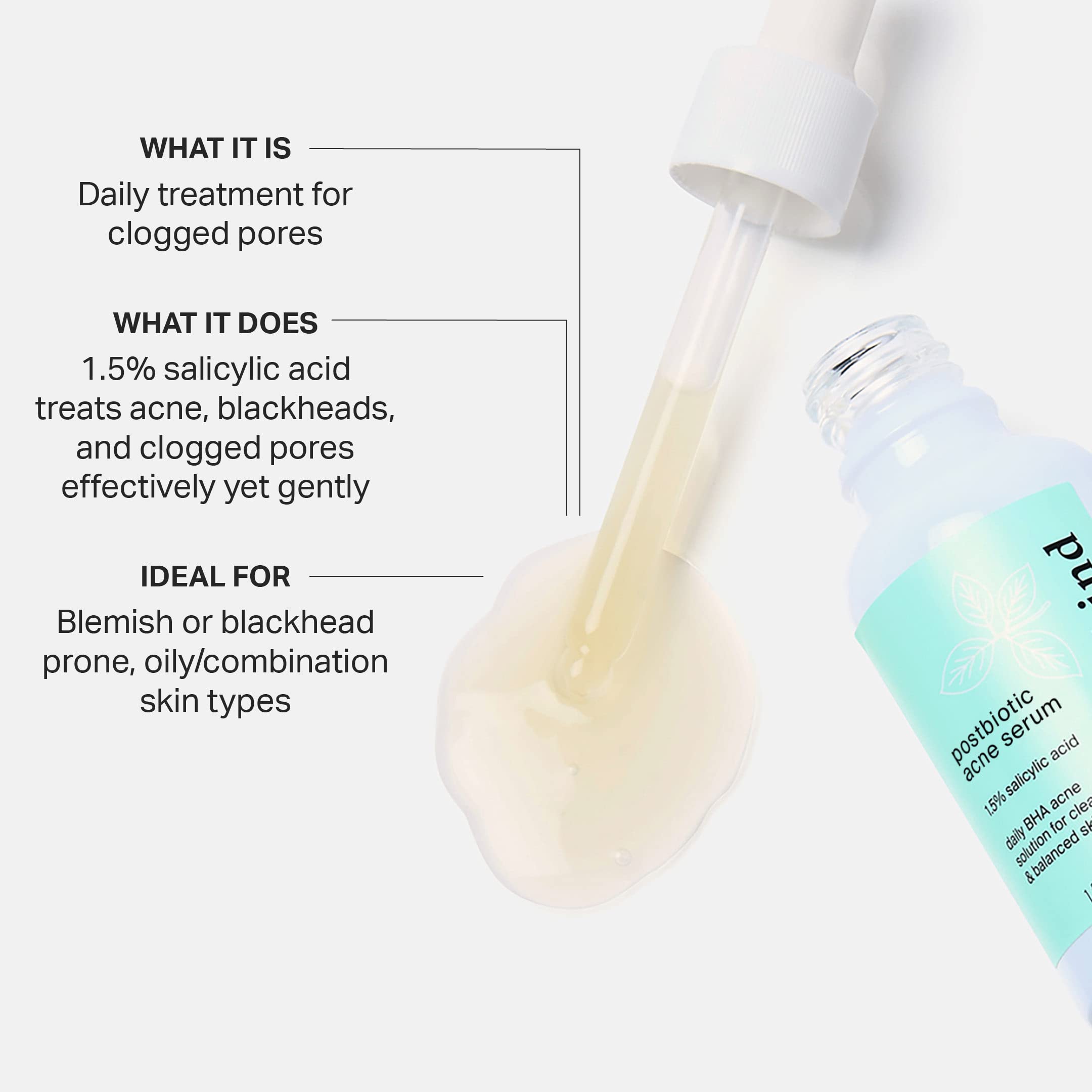 Cocokind Postbiotic Acne Serum, Salicylic Acid Serum And Bha Liquid Exfoliant - Exfoliating, Brightening And Hydrating Serum