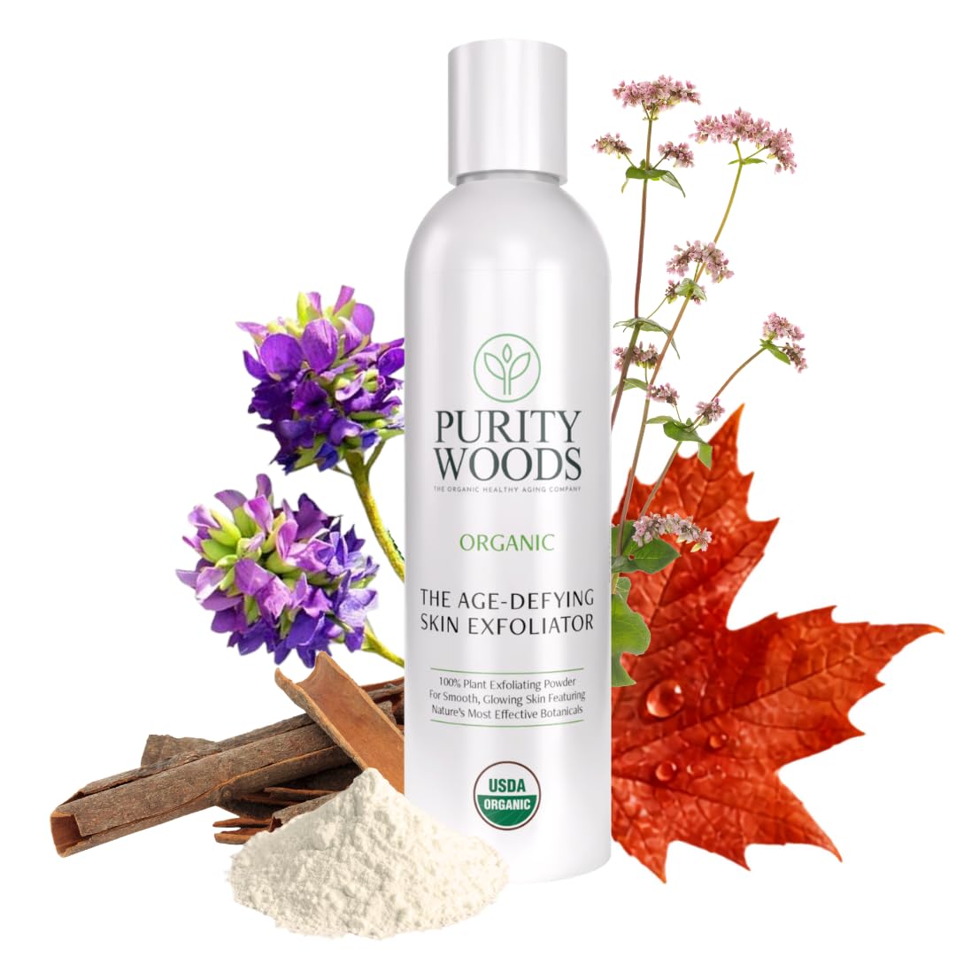 Purity Woods Anti Aging Face Exfoliator for Mature Skin, Water Activated