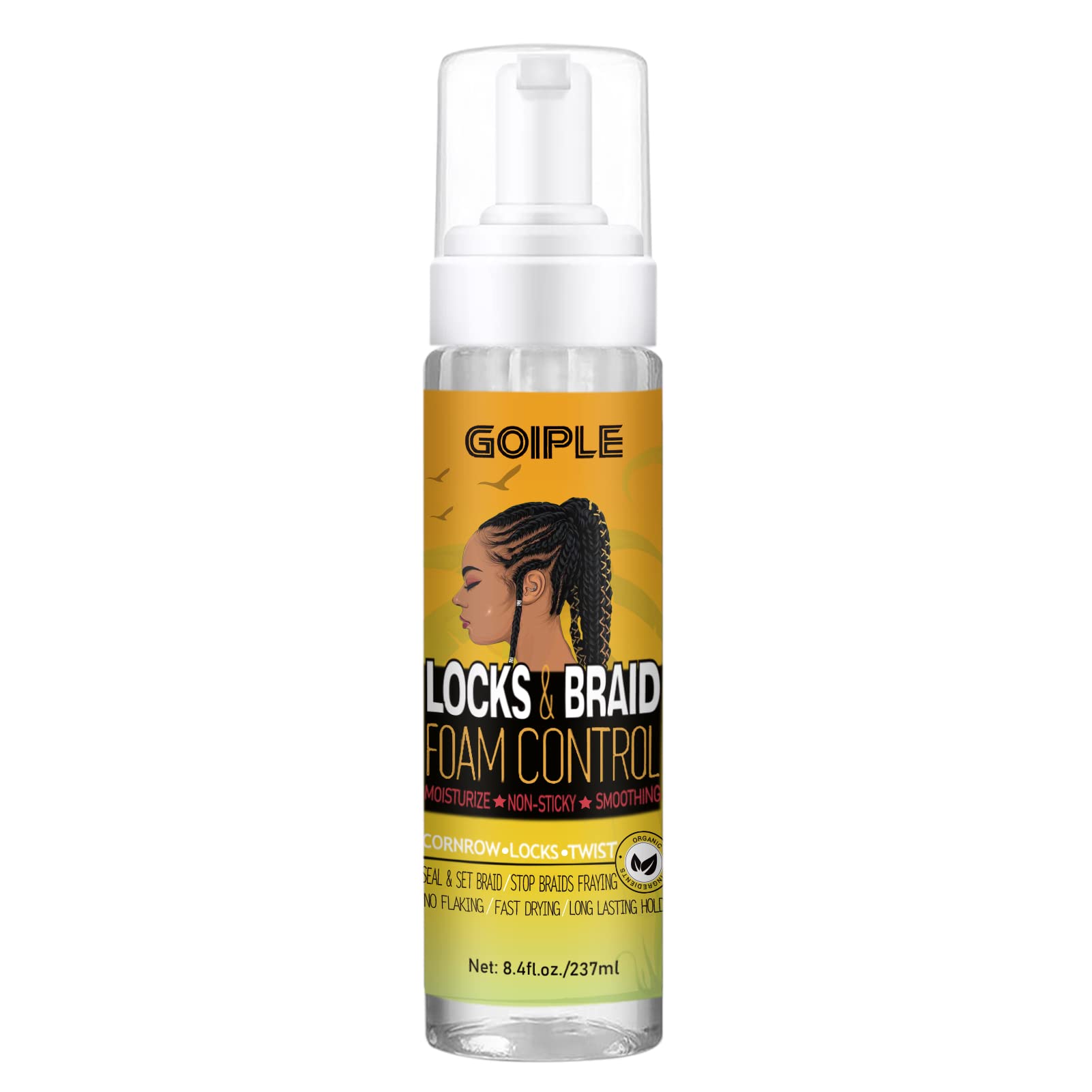 Braid Foam Control Mousse Braiding Mousse For Braids Twist, Locs, No Flake Extra Hold High Shine Style And Moisturizes, Hair Mou