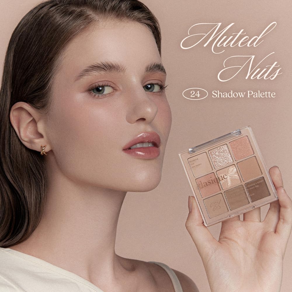 Dasique Shadow Palette #24 Muted Nuts 7.5G I 9 Blendable Shades In Smooth Matte And Shimmer Finishes With Gorgeous Pearls | Eye