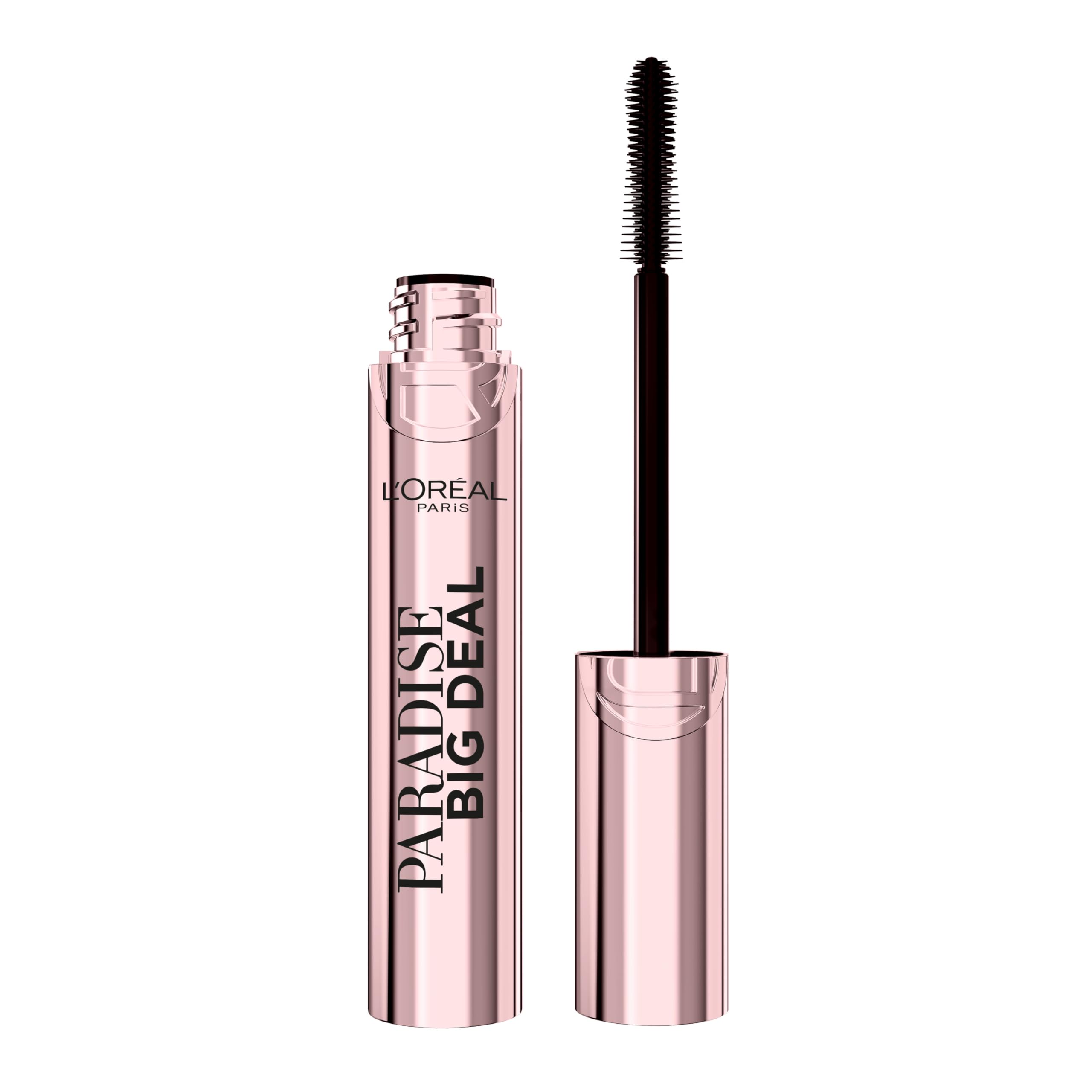 L'Oreal Paris Paradise Big Deal Mascara, Volumizing and Lengthening Mascara, Buildable, Clump Resistant, Washable Blackest Black