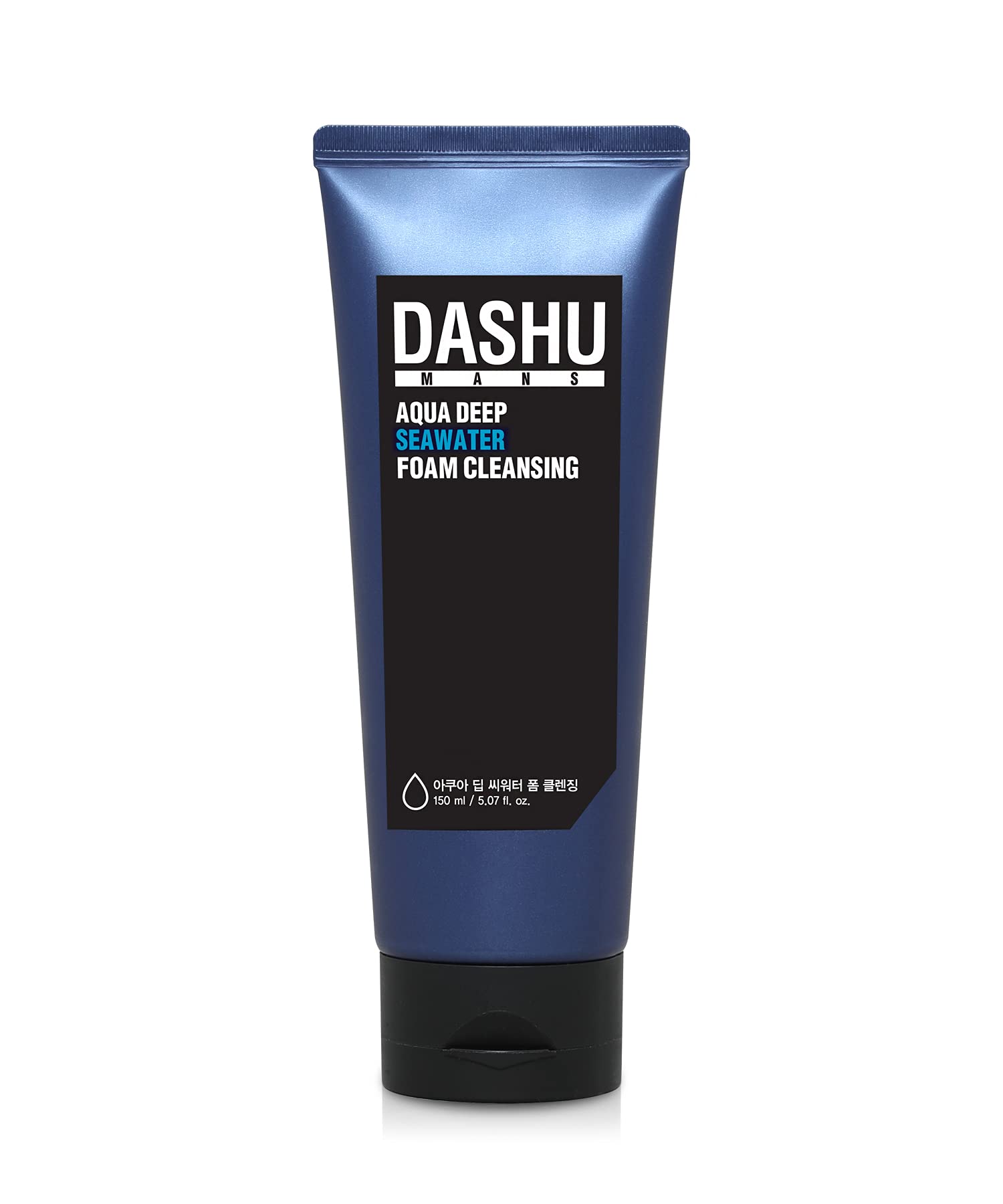 Dashu Mens Aqua Deep Seawater Foam Cleansing 5.07Fl Oz - Deep Cleansing, Facial Cleansing Foam, Daily Face Wash, For All Skin Ty