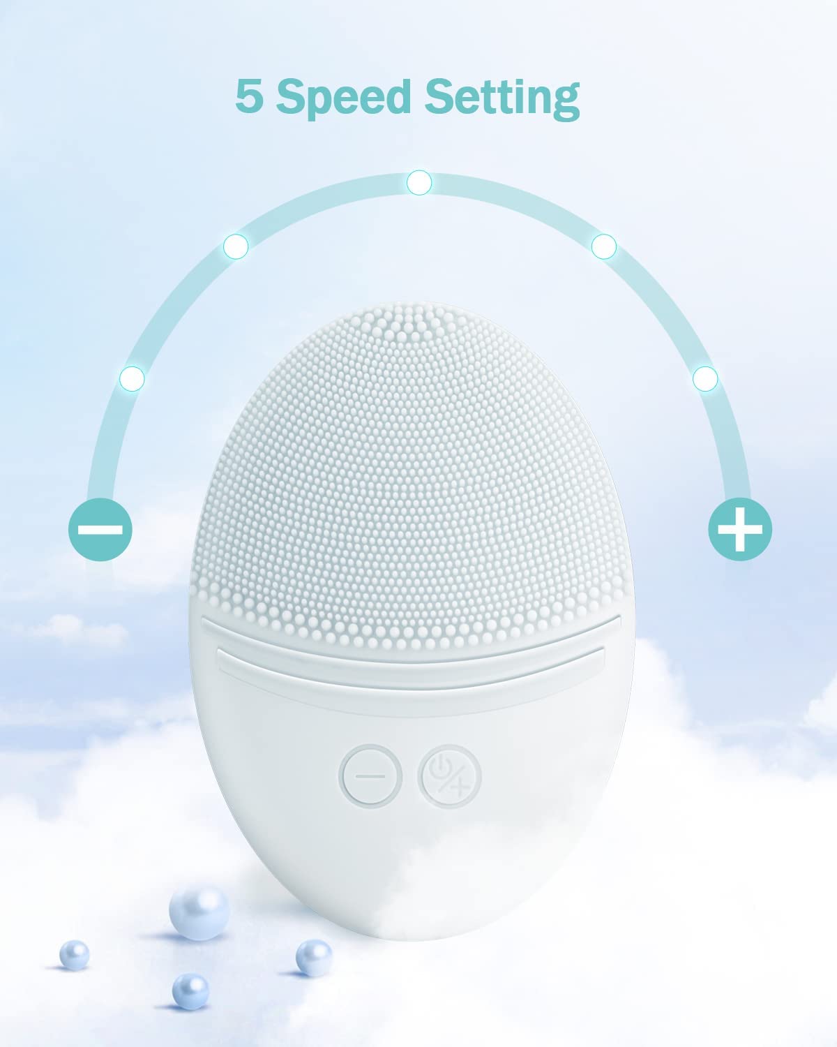 Ezbasics Facial Cleansing Brush Made With Ultra Hygienic Soft Silicone, Waterproof Sonic Vibrating Face Brush For Deep Cleansing