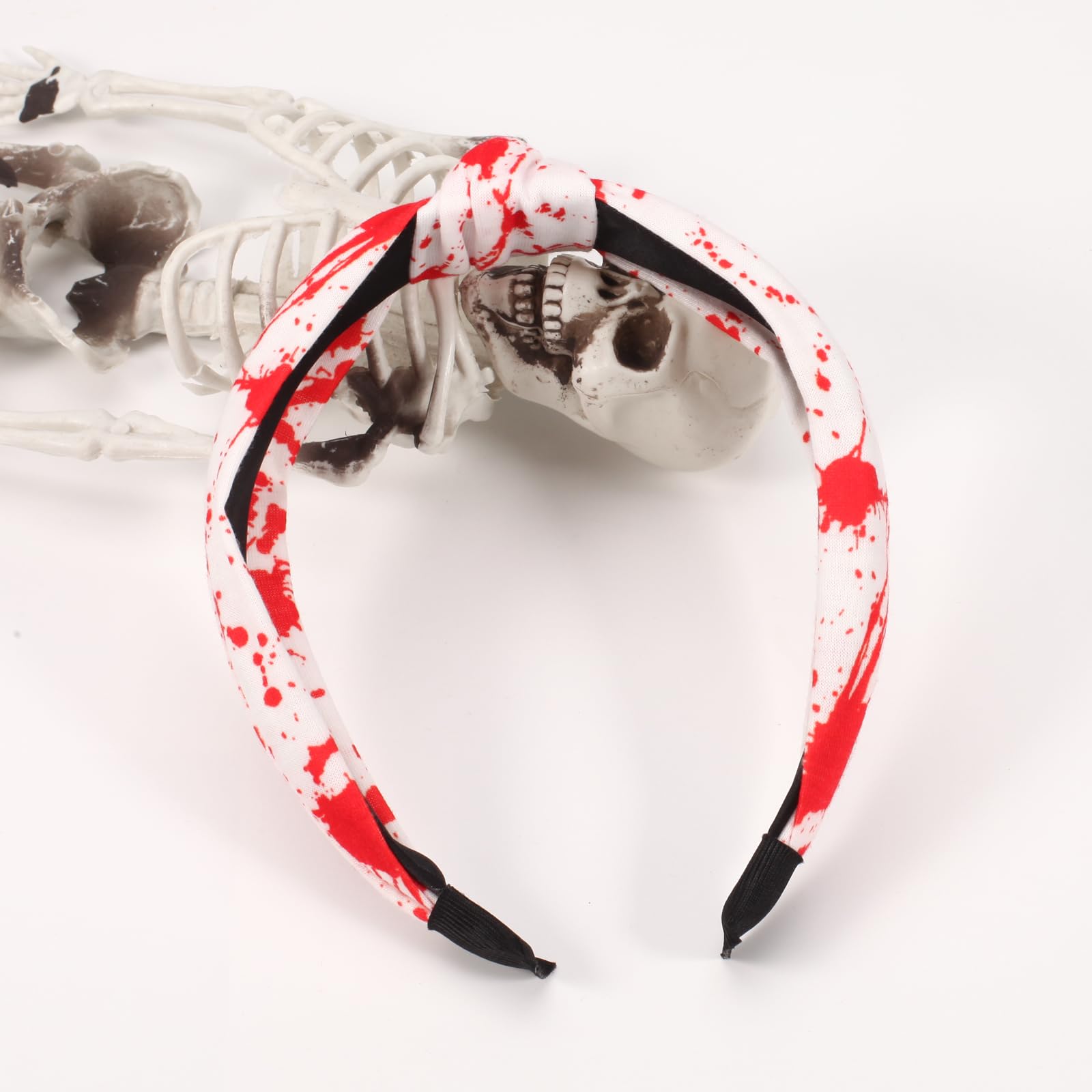 Ardorchid Spooky Headbands For Women Girls Halloween Horror Eyeball Blood Knot Headband Black White Skull Skeleton Ghost Hair Ac