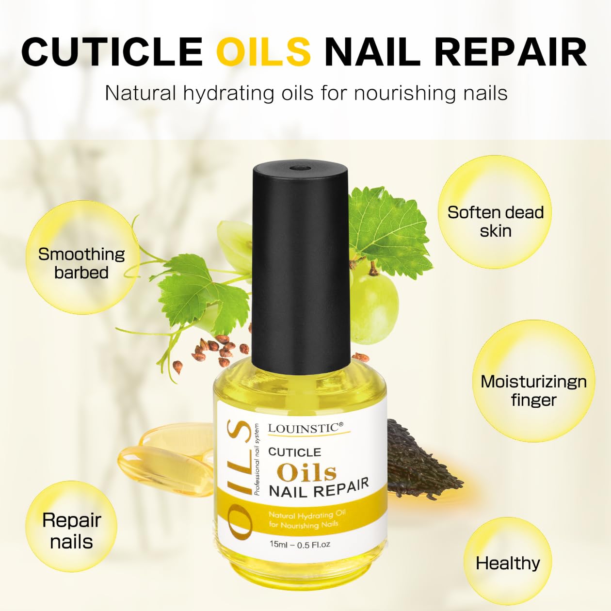 LOUINSTIC Gel Remover for Nails & Cuticle Oil for Nails,Nail Remover Quick Remove Gel Nail Polish within 3-5 mins, Nail Polish R