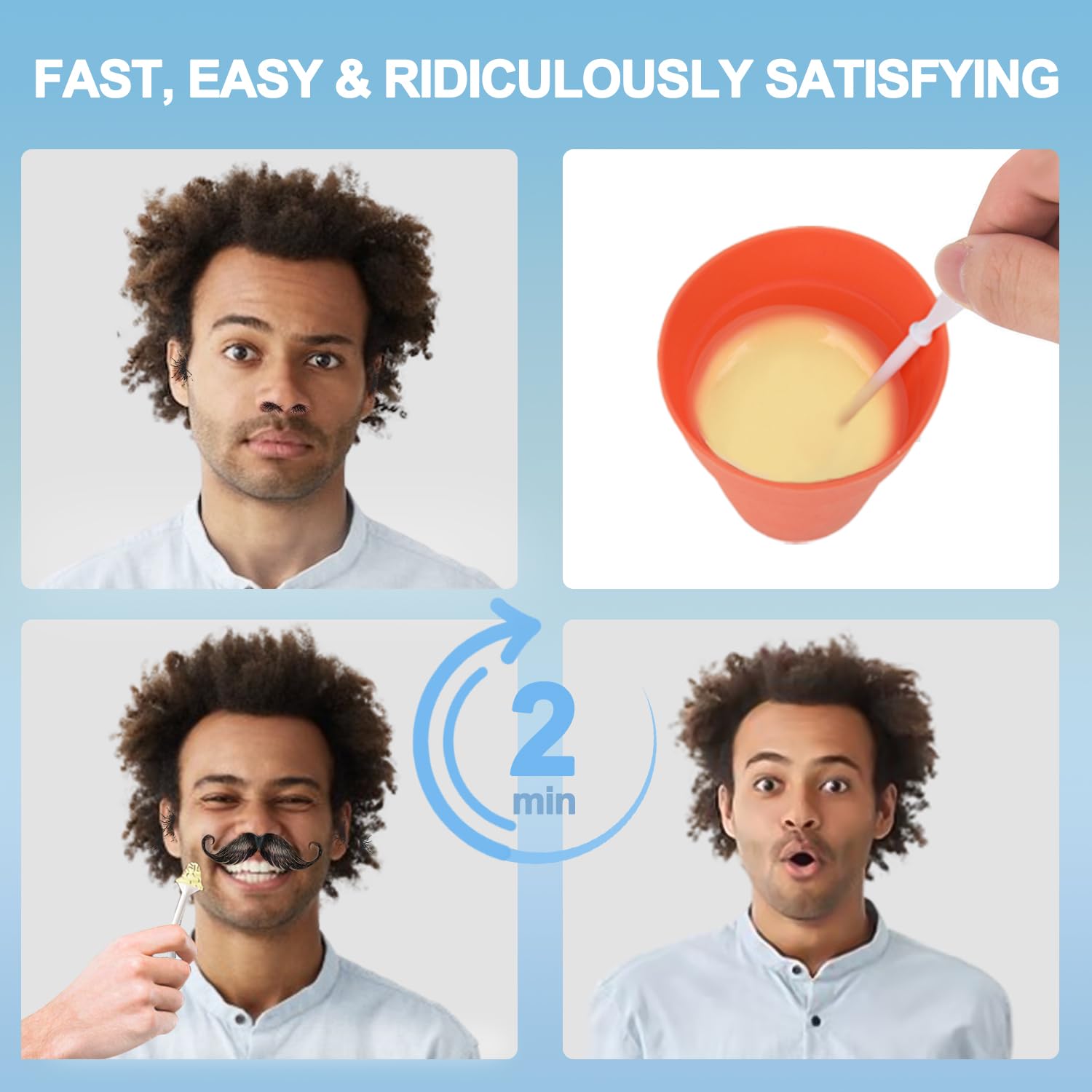 Nose Wax Hair Removal Kit By Cofashion | 100G Wax, 30 Applicators (15-30 Uses) | Painless, Quick & Easy For Men | 15 Mustache Gu