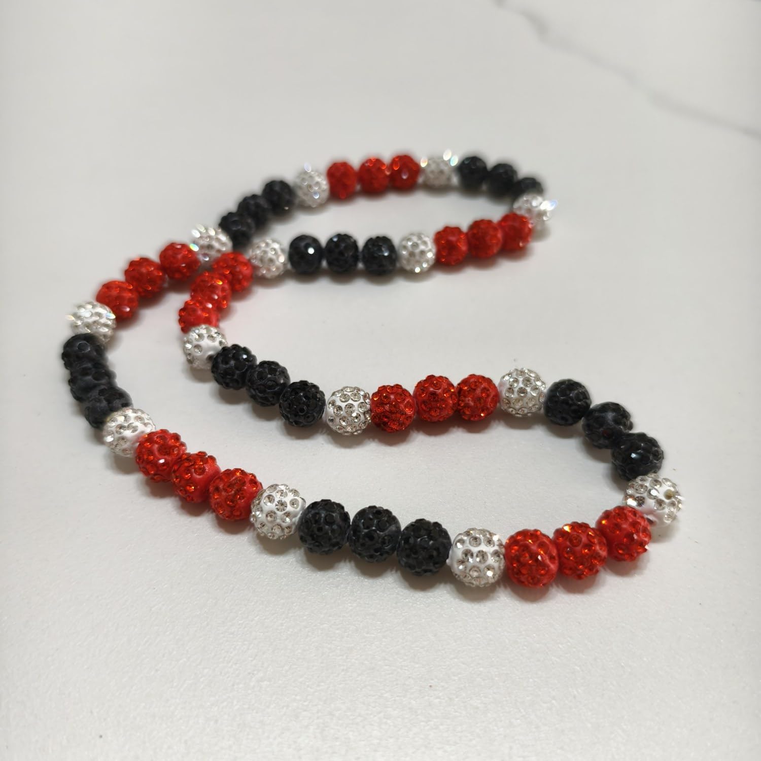EXPHAIN Orioles Baseball Necklace For Men Women Baseballer Inspired Beaded Necklaces Unisex Rhinestone Discoball Necklaces Jewel