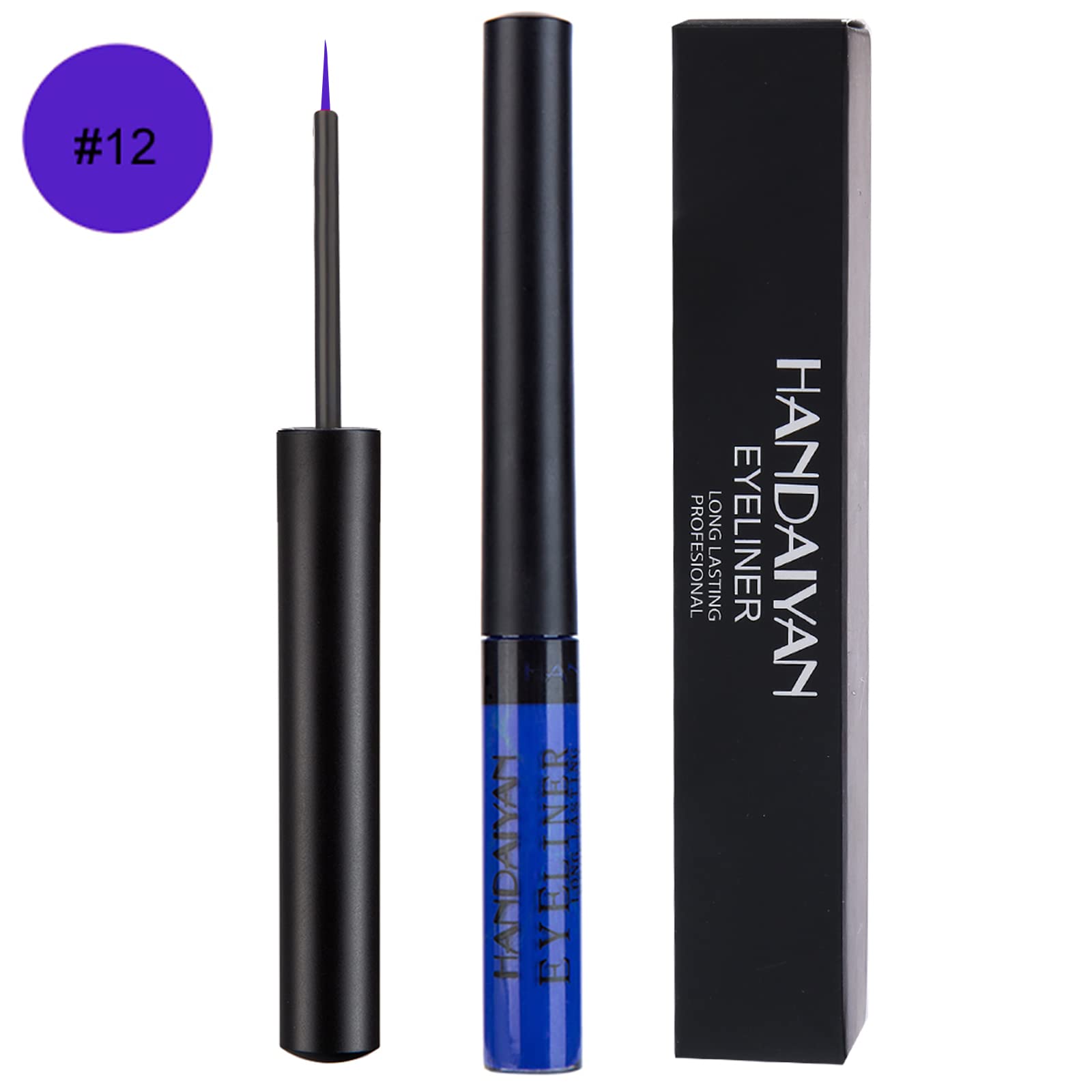 Liquid Eyeliner, Matte Colored Eyeliners, Blue Eyeliner, White Black Red Brown Green Purple Waterproof High-Pigmented Colorful E