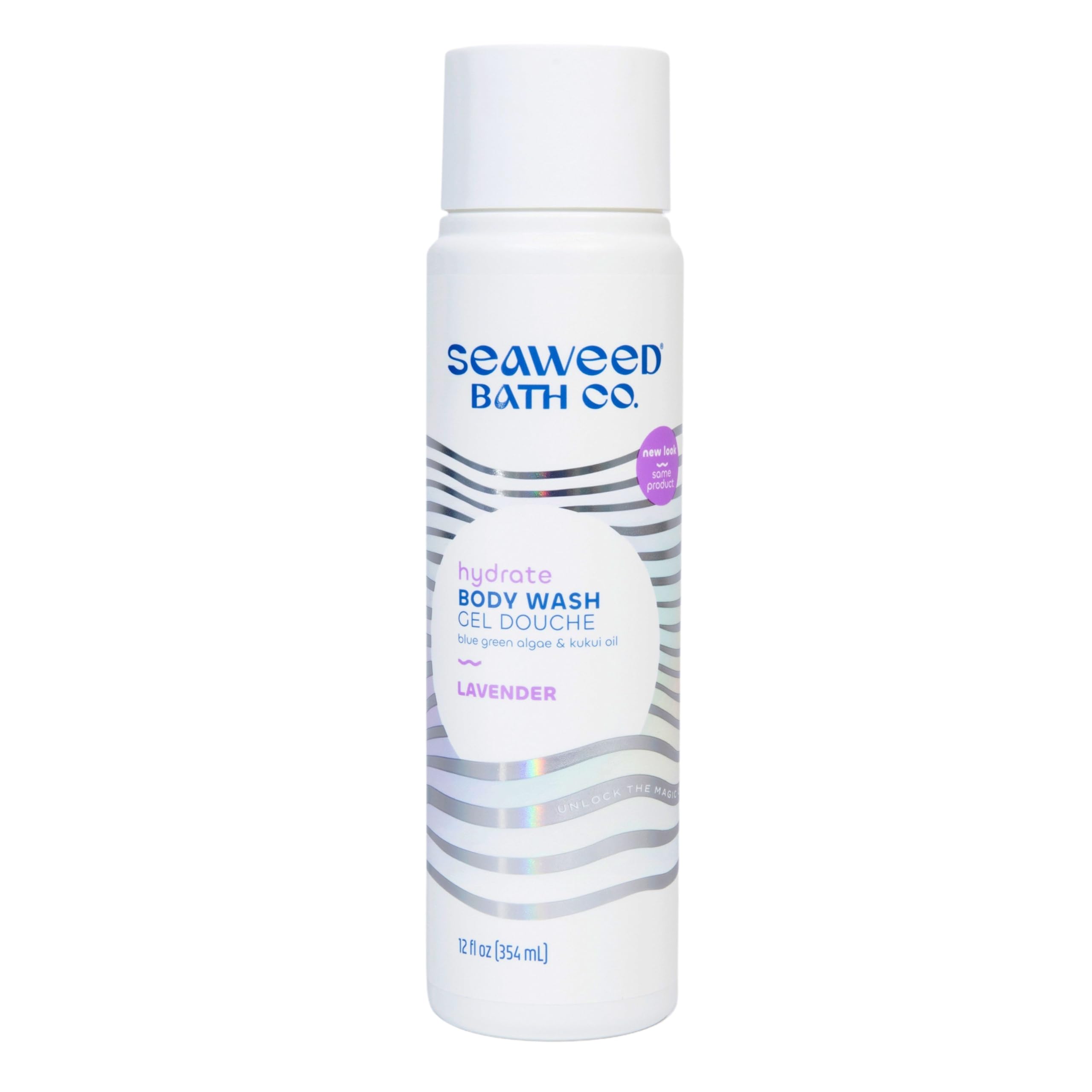 Seaweed Bath Co. Hydrate Body Wash, Lavender Scent, 12 Ounce, Shower Gel For Men & Women, Vegan, Paraben Free, Sulfate Free, Cru