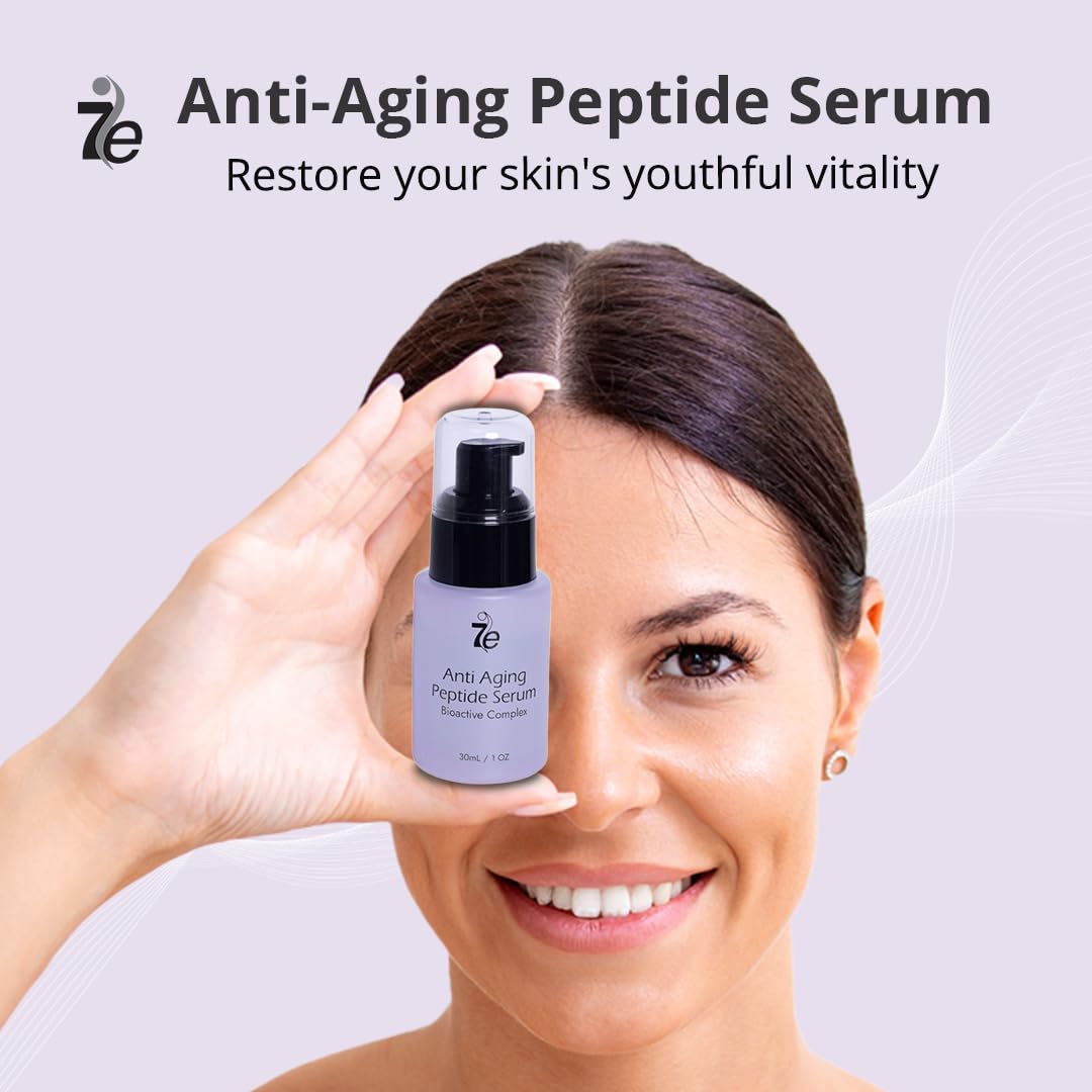 7E Wellness:Anti-Aging Peptide Serum, Anti-Wrinkle Copper Peptide Serum With Hyaluronic Acid & Polypeptides - Supports Collagen