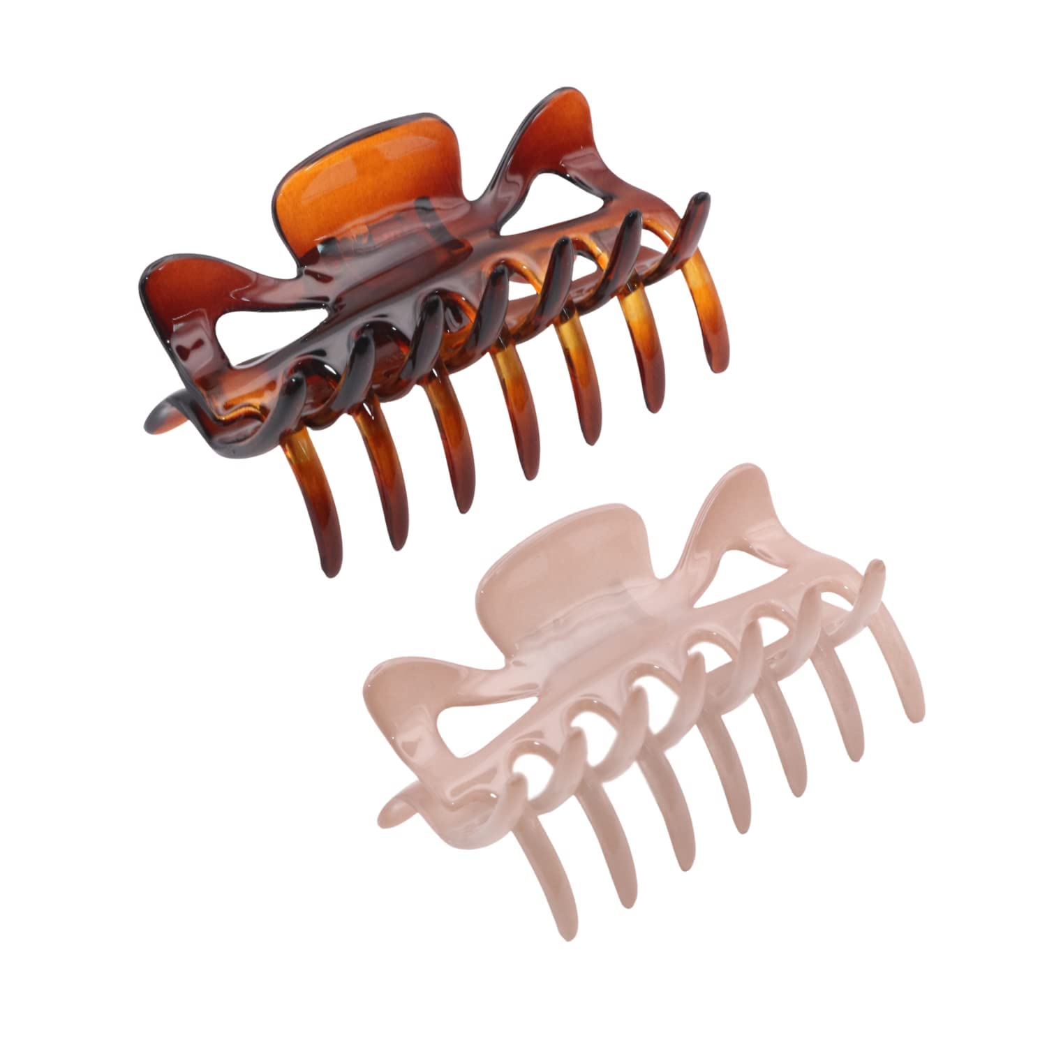 Parcelona French Classic Medium 3 Celluloid No Slip Grip Jaw Hair Claw Durable Styling Hair Accessories Women Strong Hold Girls 