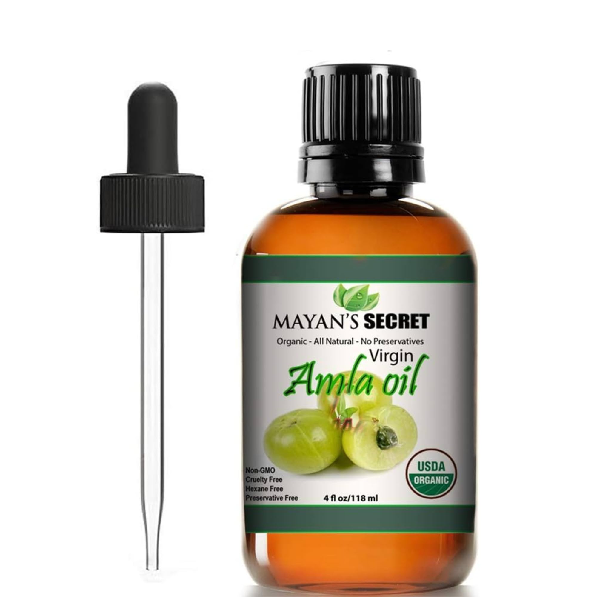 Mayans Secret  4oz Pure Amla Oil for Hair Growth Cold Pressed Virgin Organic USDA Certified