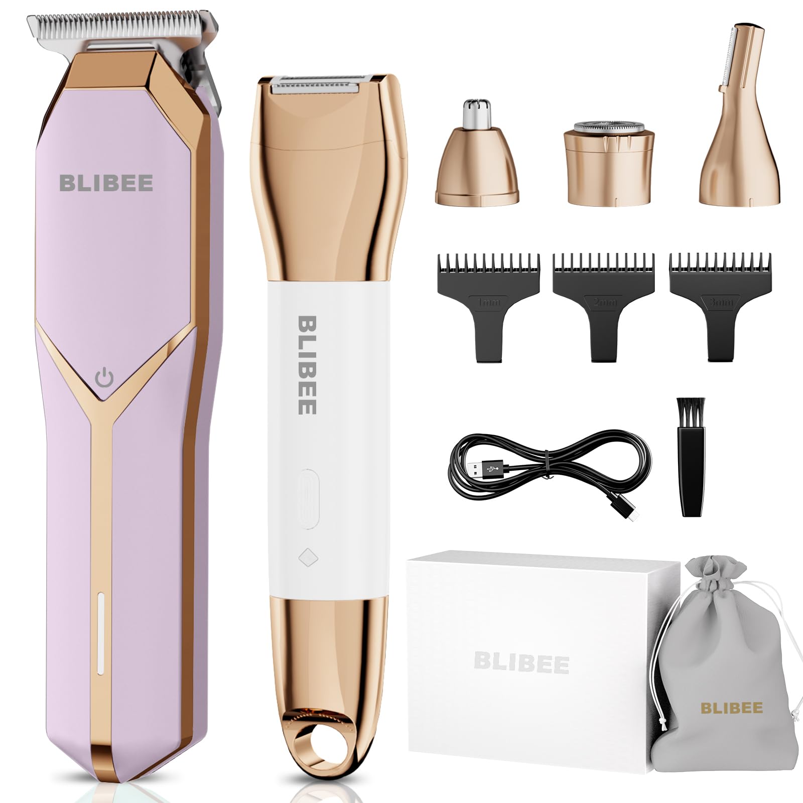 Blibee Hair Clippers & Bikini Trimmer For Women - Waterproof Electric Clippers And 4 In 1 Bikini Trimmer Set, Deluxe Hair Trimme