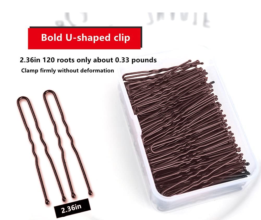 U Shaped Hair Pins Pins Bun Hair Pins,Wedding Bridal Brown Hair Pins (Brown)