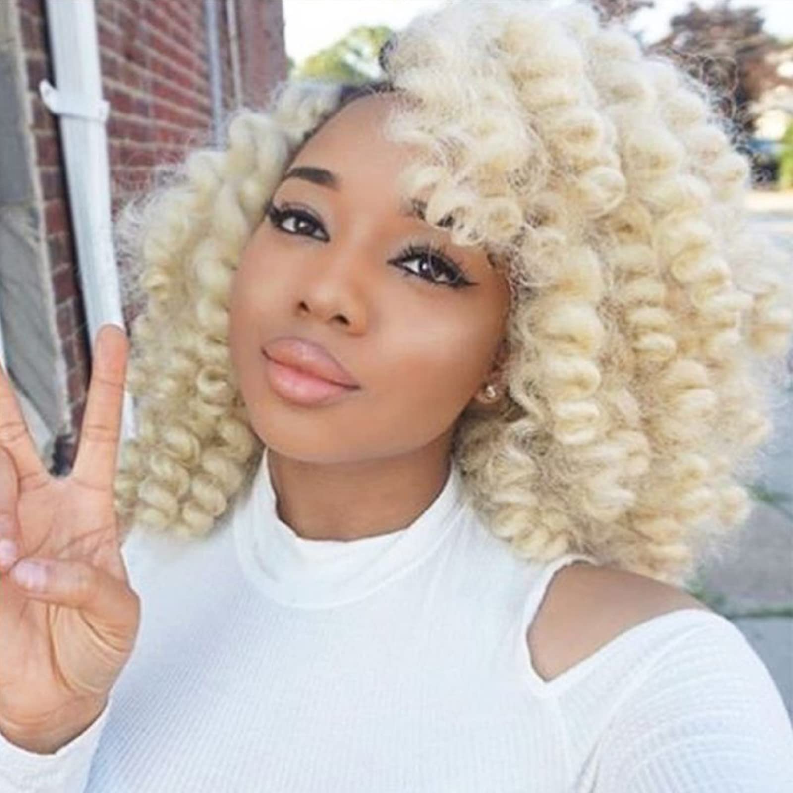 3 Packs Jamaican Bounce crochet Hair 2X Ringlet Wand curl 8 inch Blonde Synthetic crochet Braids Extensions crochet Braiding Hai