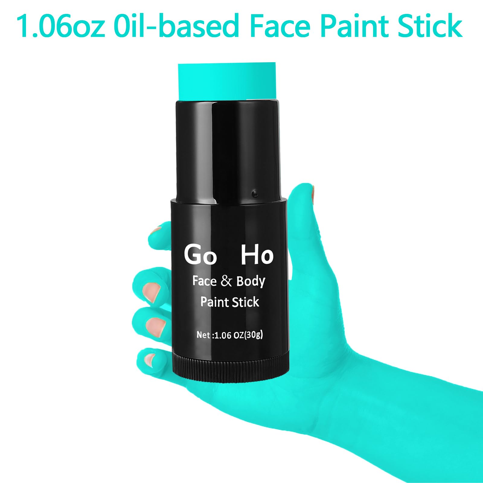 Go Ho Teal Face Paint Stick - Full-Coverage Waterproof Body Paint for Halloween Cosplay & SFX Makeup