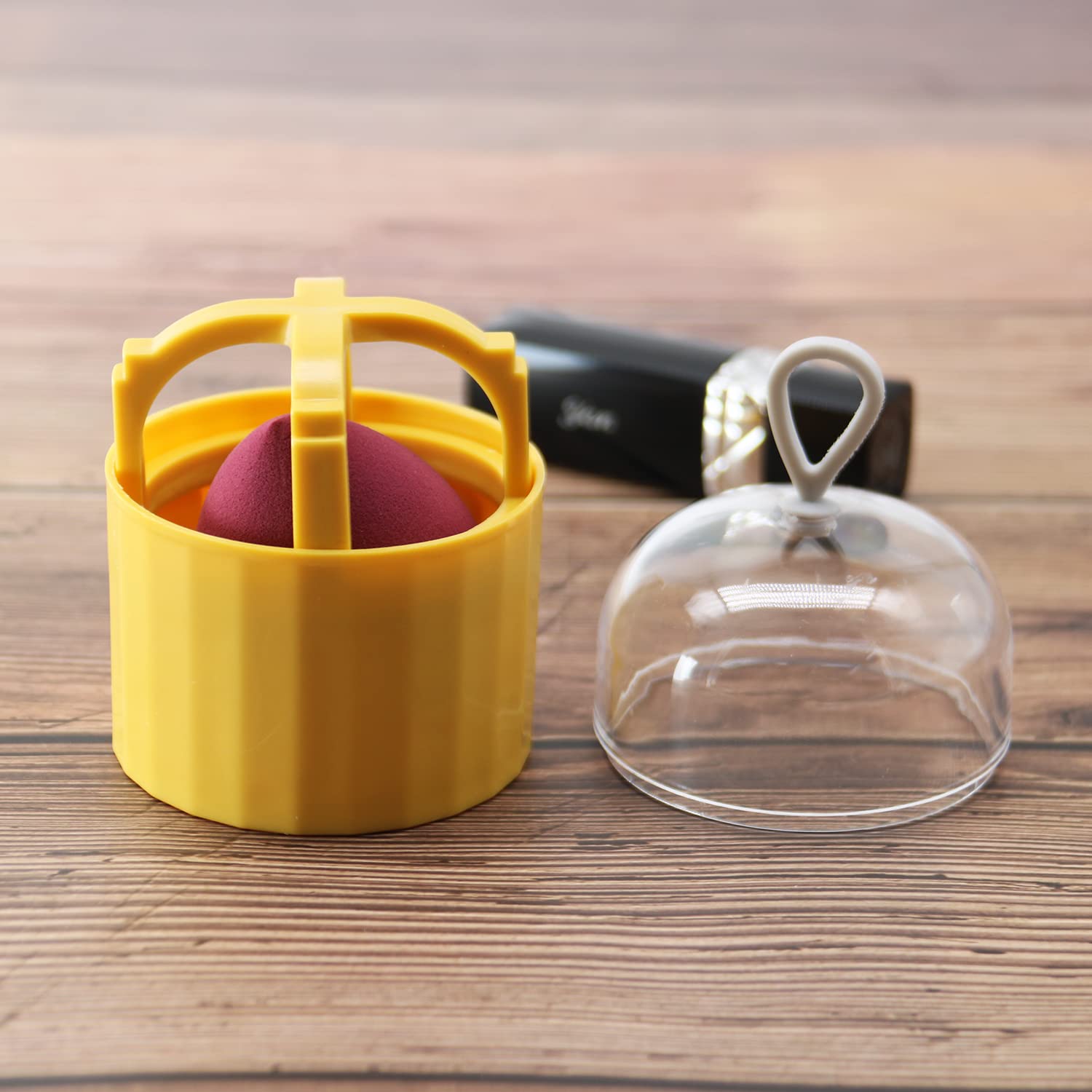 Makeup Sponge Blender Holder Travel Carrying Case Sponge Drying Rack Stand Holder Egg Powder Puff Drying Shelf Cute NO SPONGE IN